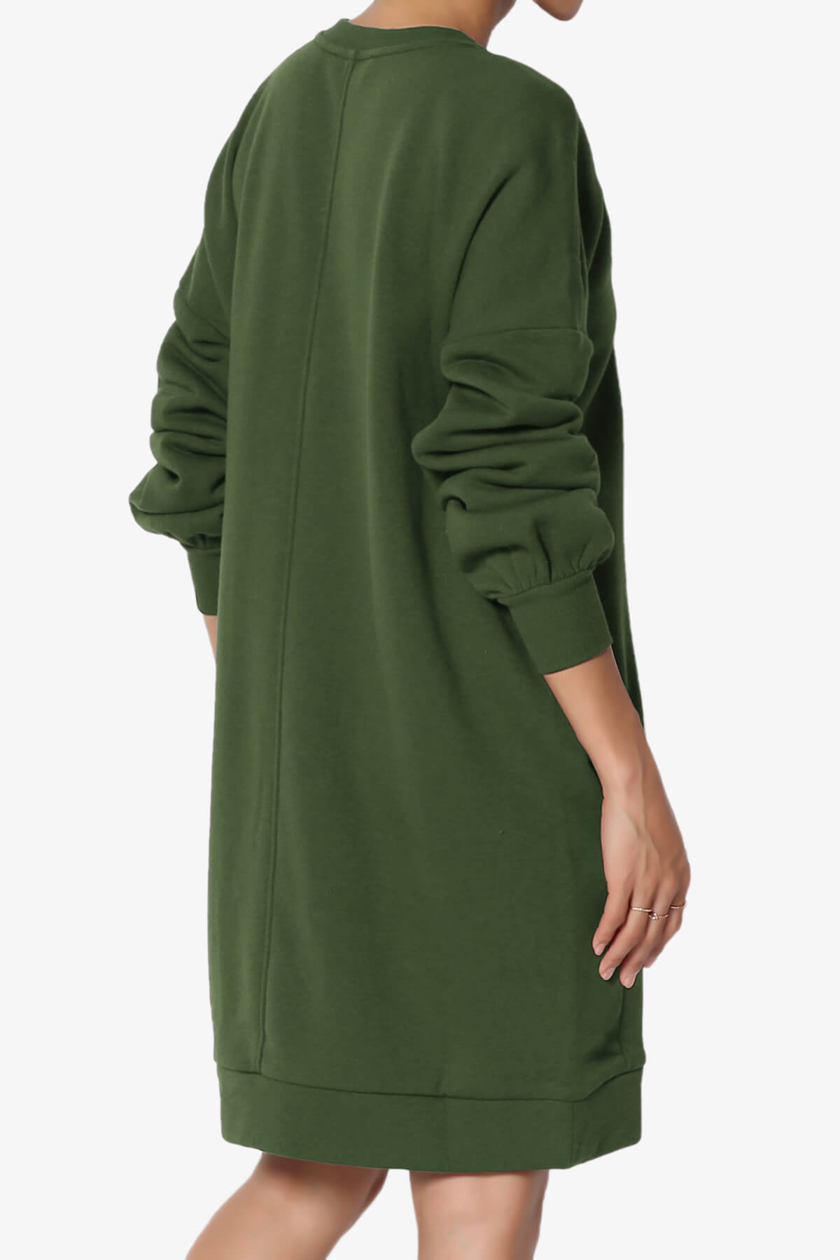 Accie V-Neck Tunic Sweatshirt ARMY GREEN_4