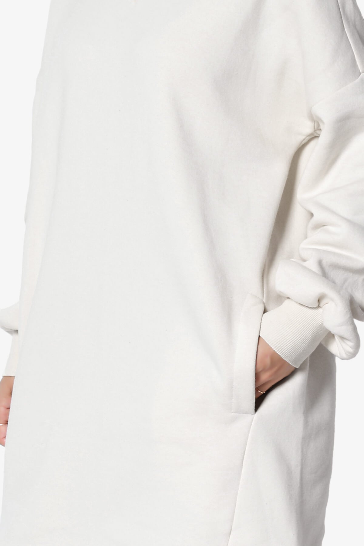 Accie V-Neck Tunic Sweatshirt BONE_5