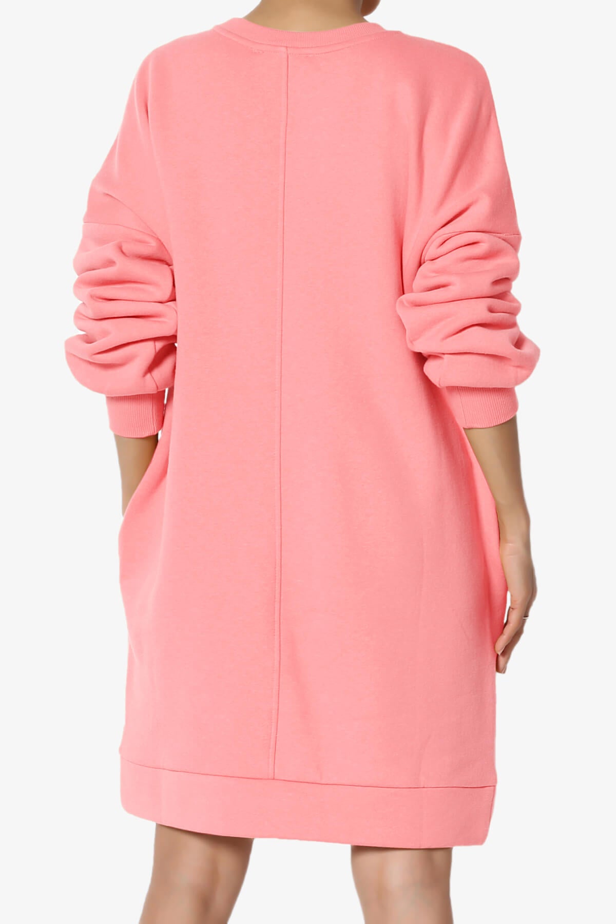 Accie V-Neck Tunic Sweatshirt BRIGHT PINK_2