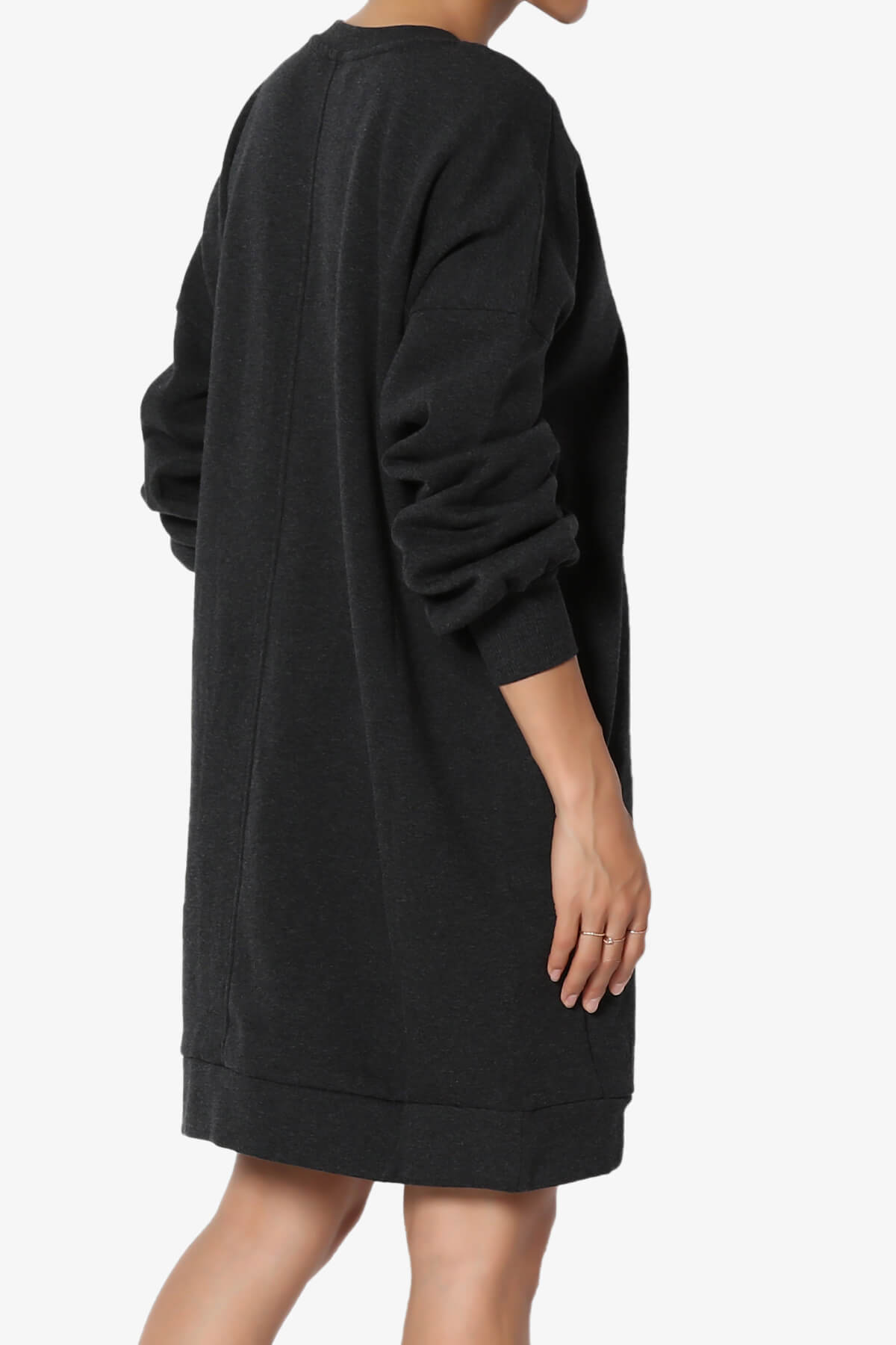 Accie V-Neck Tunic Sweatshirt CHARCOAL_4