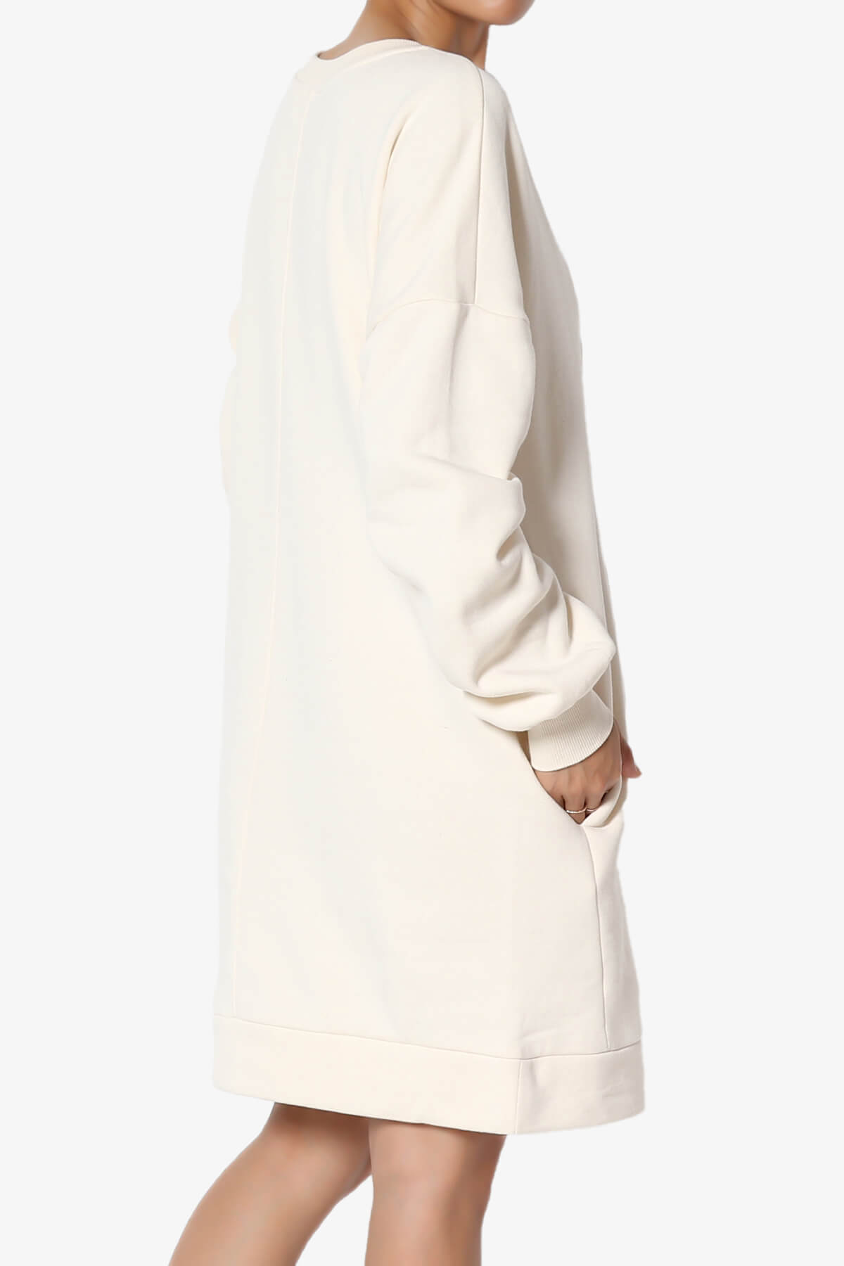 Accie V-Neck Tunic Sweatshirt CREAM_4
