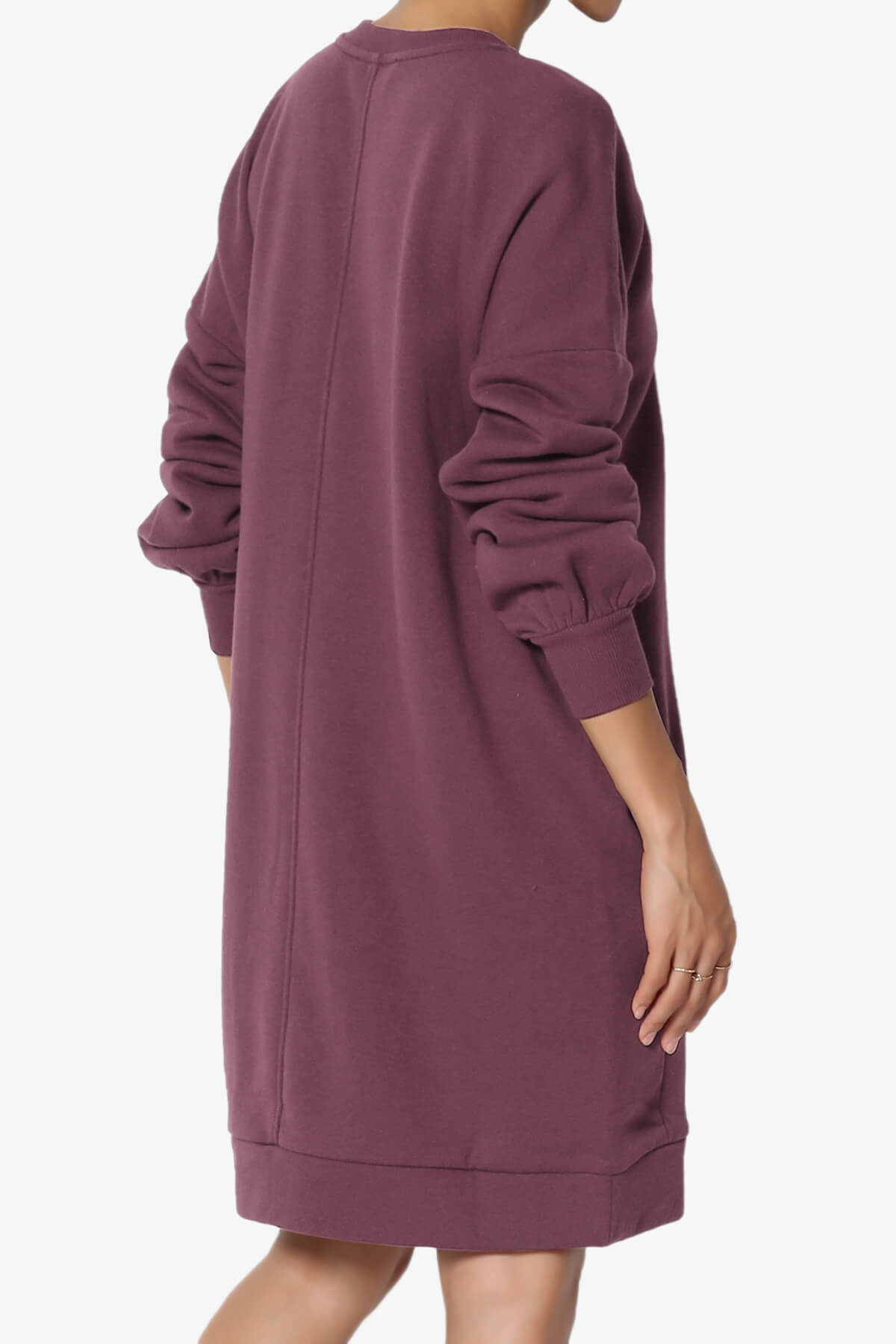Accie V-Neck Tunic Sweatshirt DUSTY PLUM_4