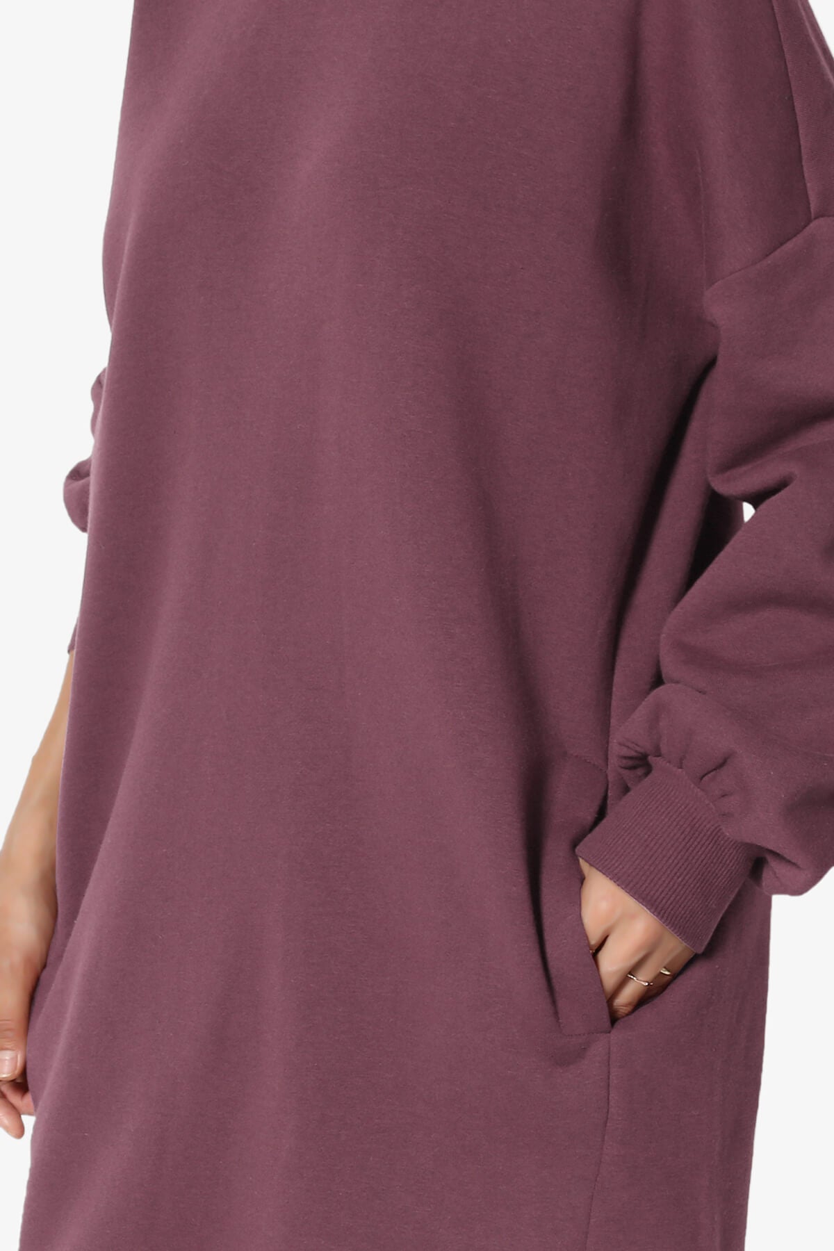Accie V-Neck Tunic Sweatshirt DUSTY PLUM_5