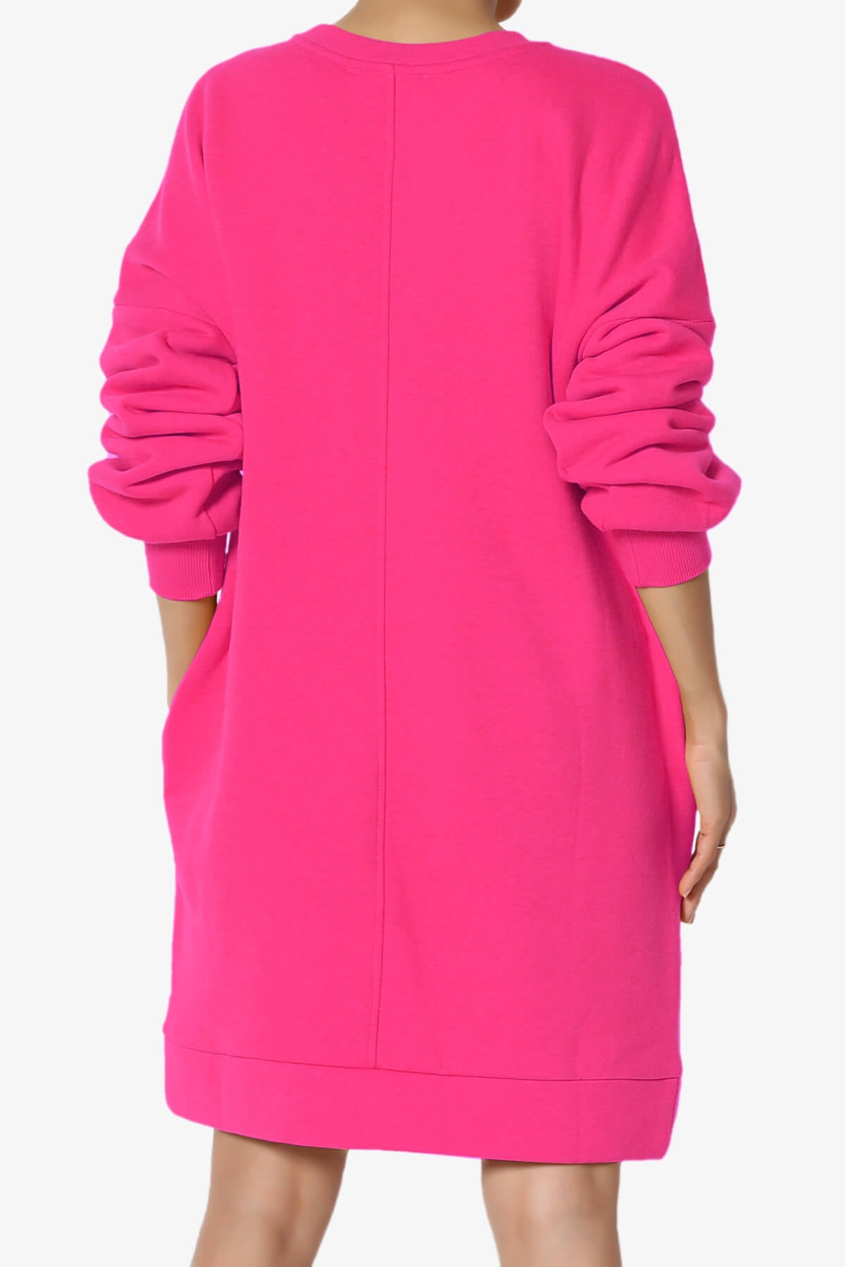 Accie V-Neck Tunic Sweatshirt HOT PINK_2
