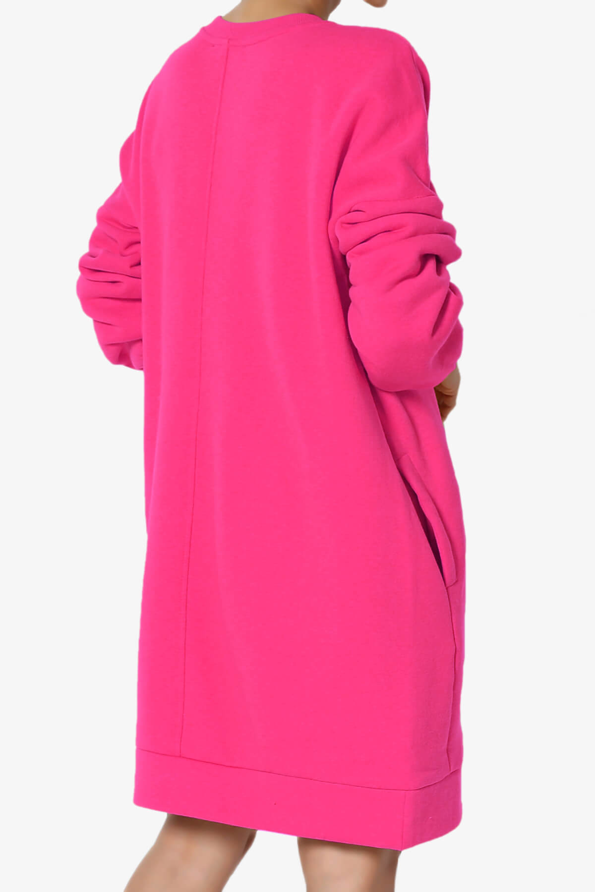 Accie V-Neck Tunic Sweatshirt HOT PINK_4