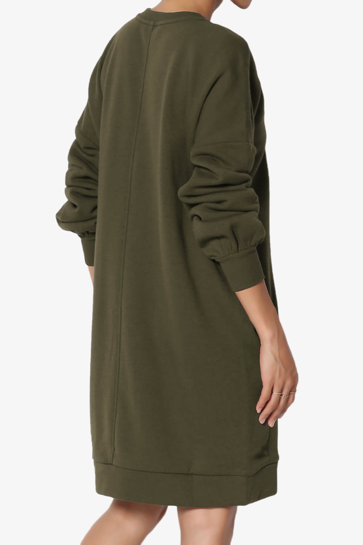 Accie V-Neck Tunic Sweatshirt OLIVE_4