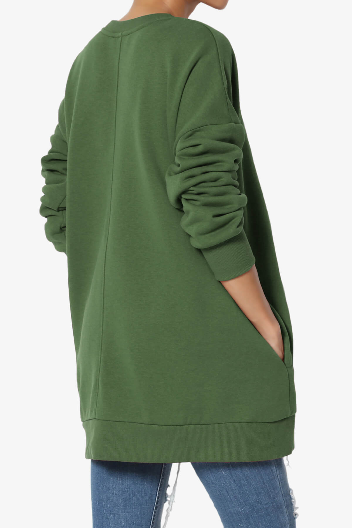 Accie Crew Neck Pullover Sweatshirts ARMY GREEN_4