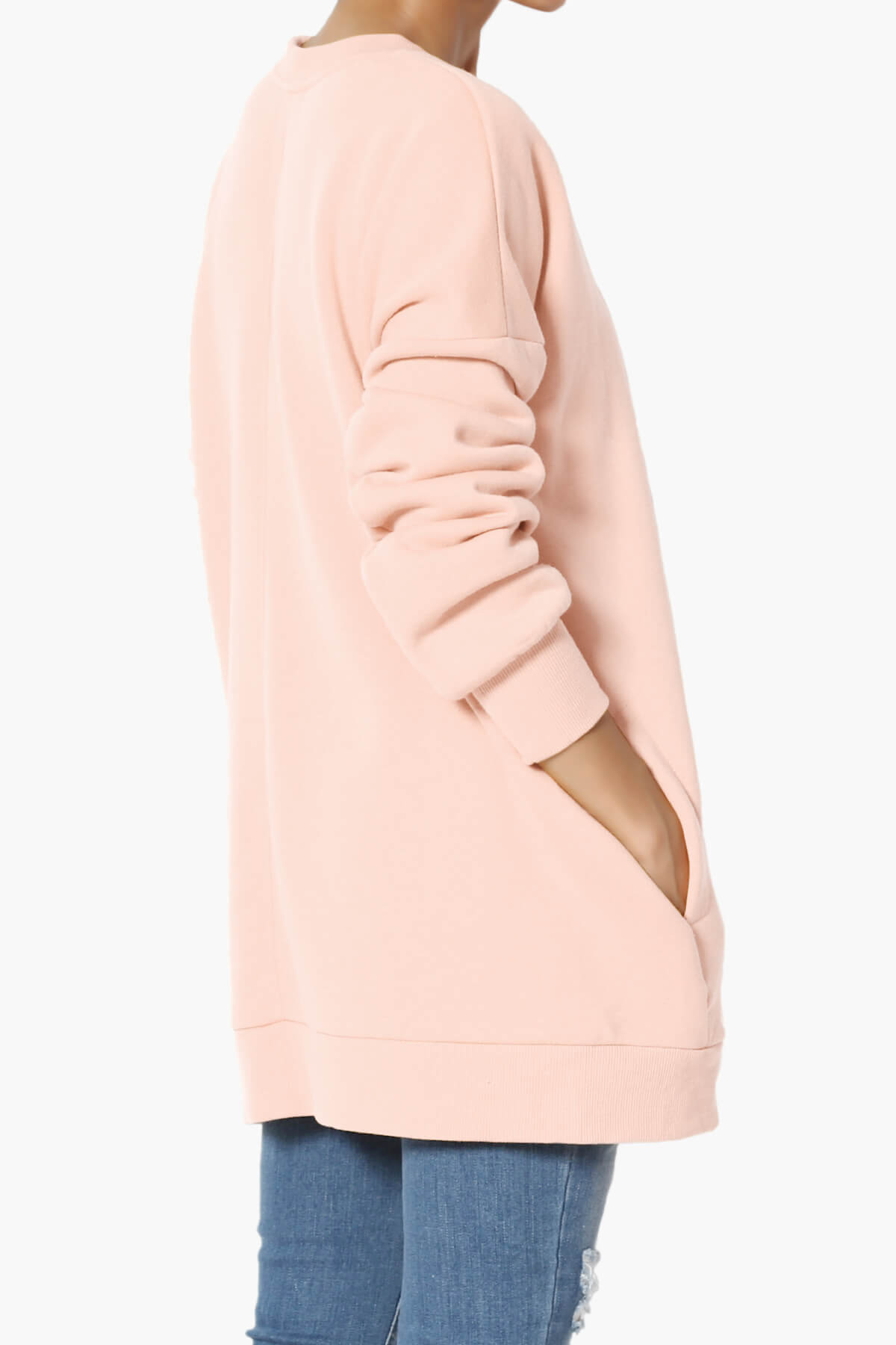 Accie Crew Neck Pullover Sweatshirts CREAM PINK_4