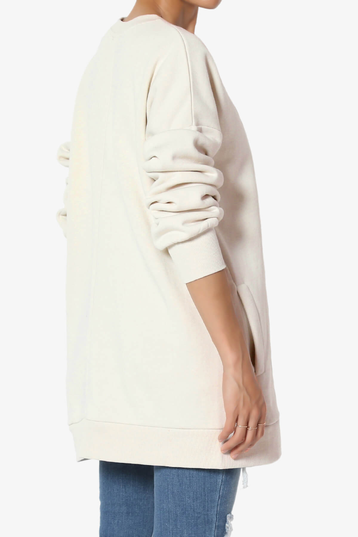 Accie Crew Neck Pullover Sweatshirts CREAM_4