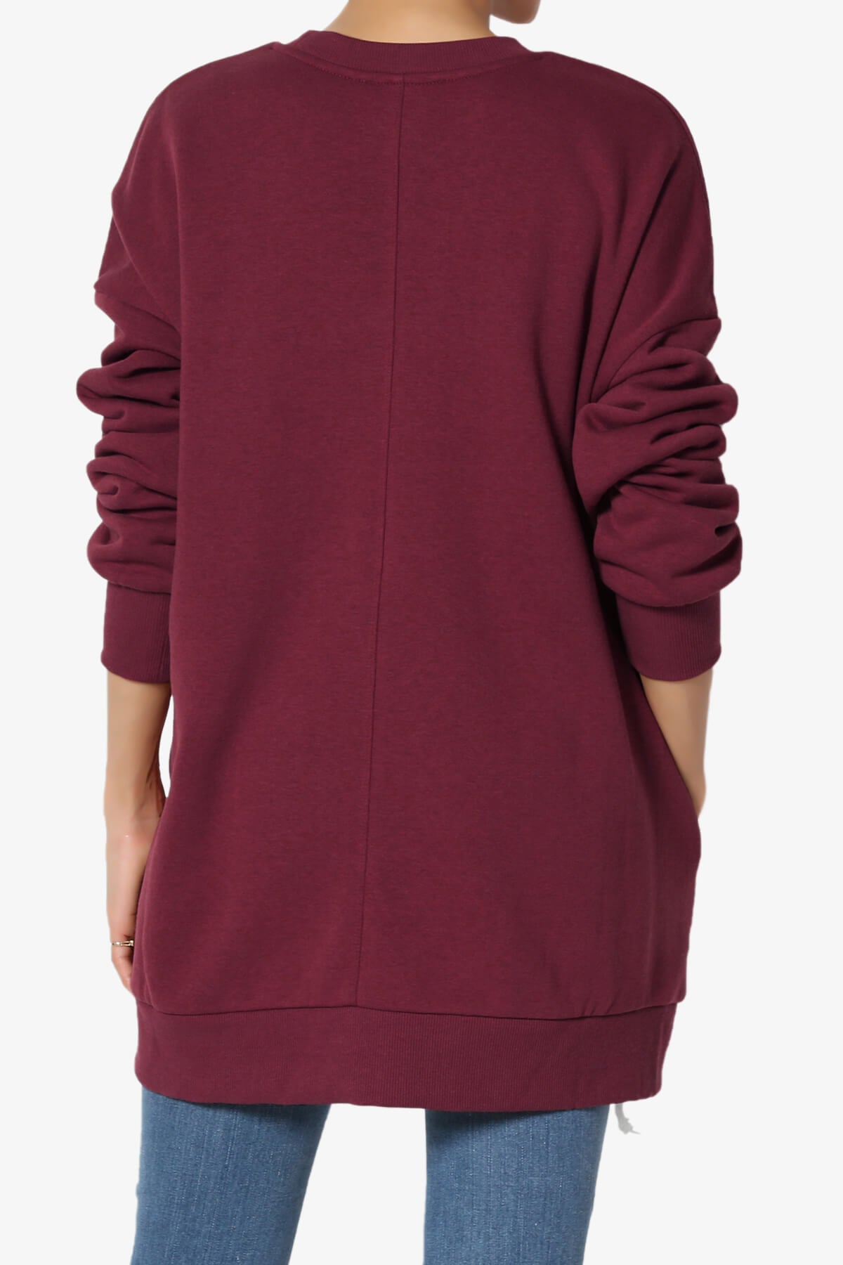Accie Crew Neck Pullover Sweatshirts DARK BURGUNDY_2