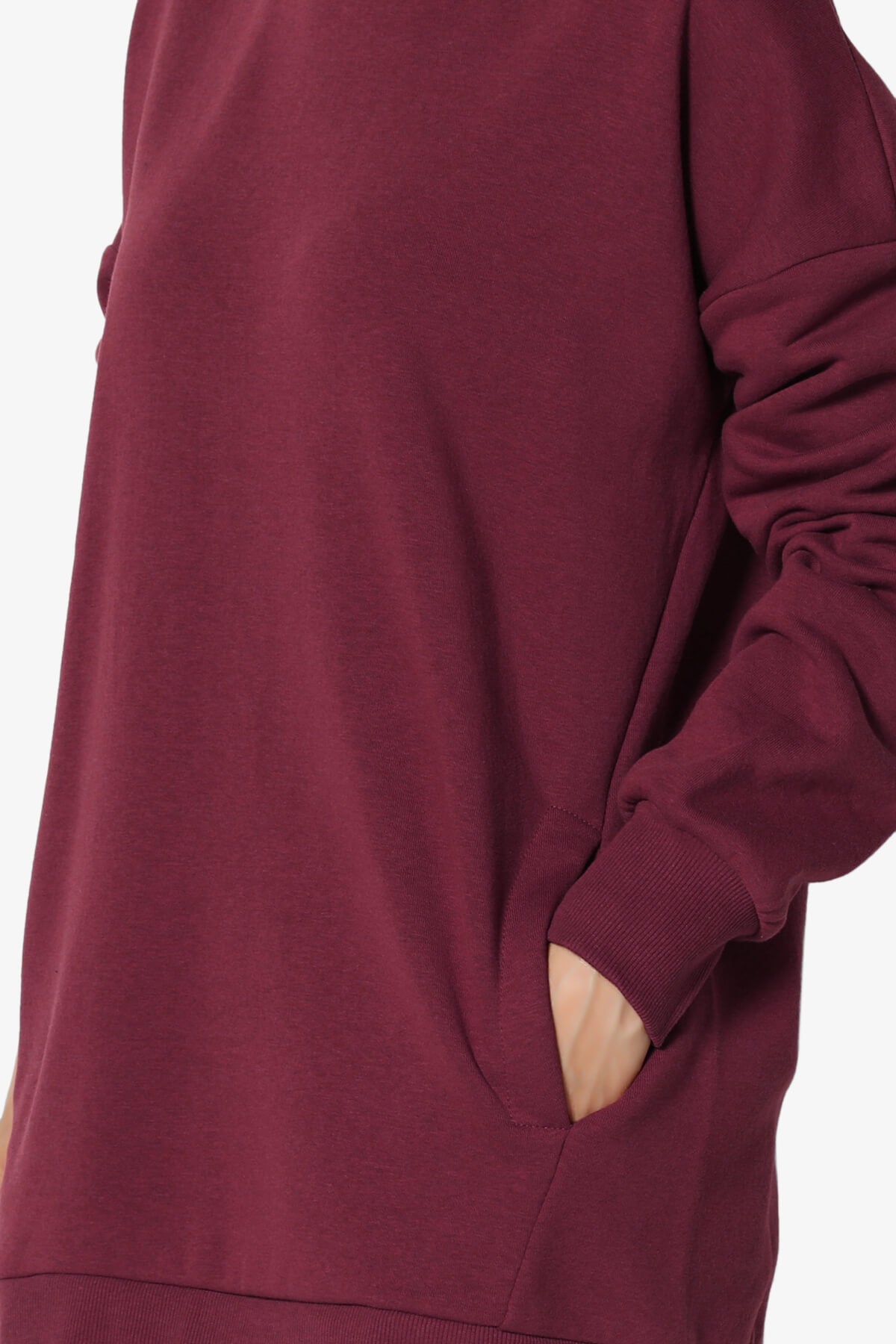 Accie Crew Neck Pullover Sweatshirts DARK BURGUNDY_5