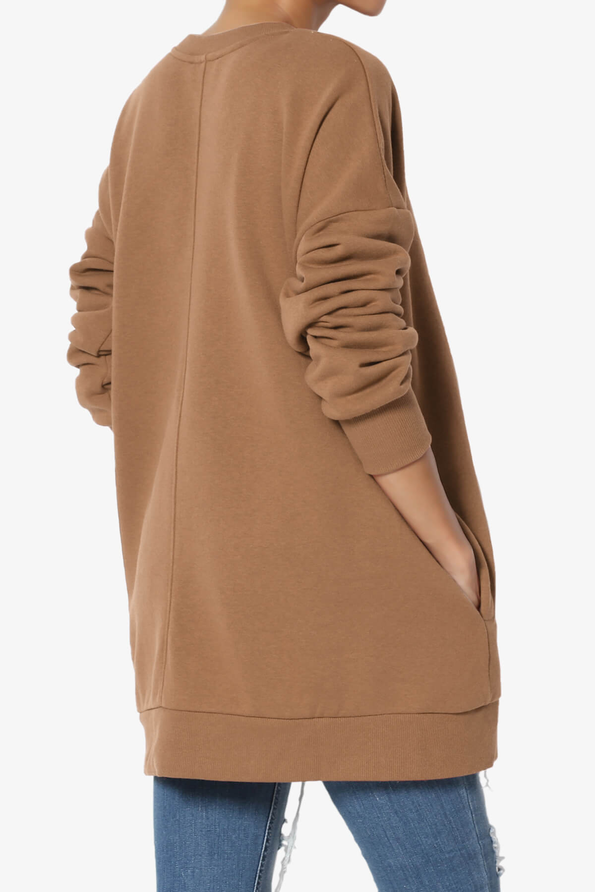 Accie Crew Neck Pullover Sweatshirts DARK CAMEL_4