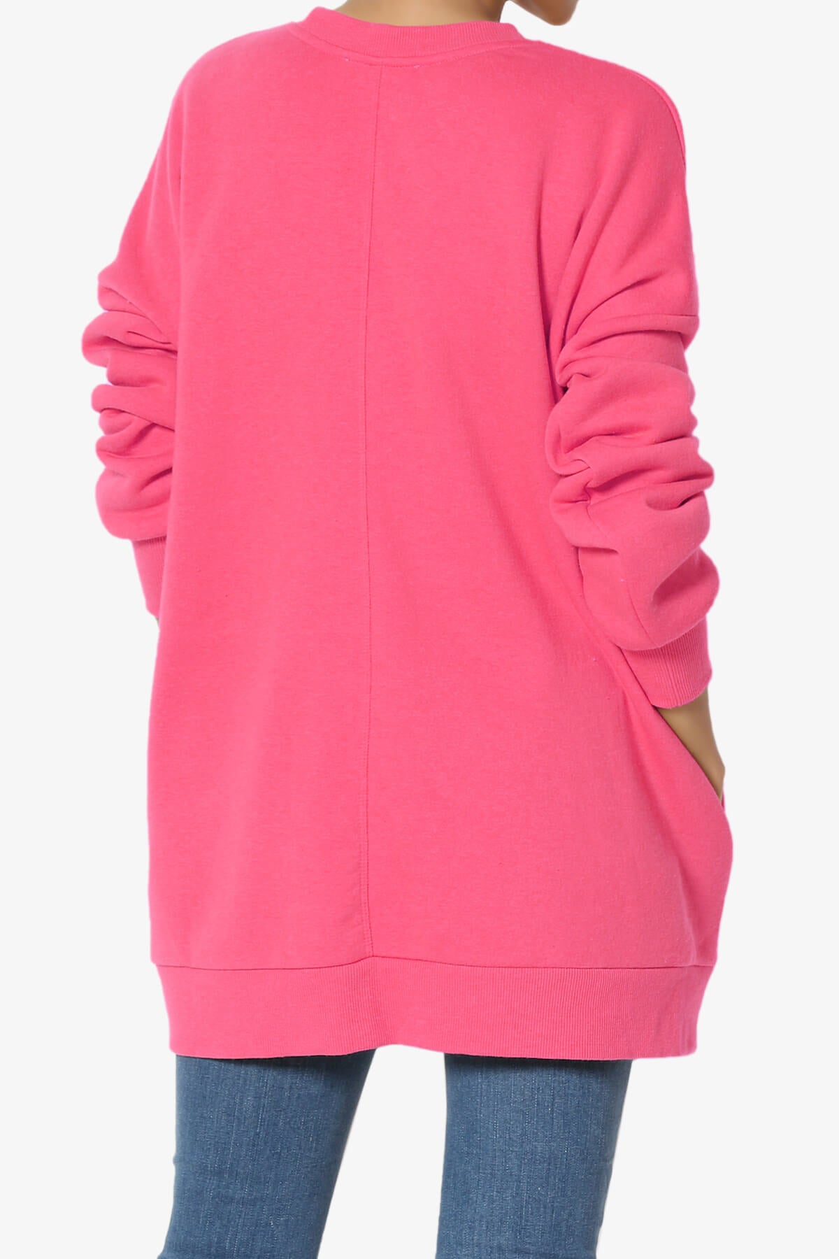 Accie Crew Neck Pullover Sweatshirts FUCHSIA_2