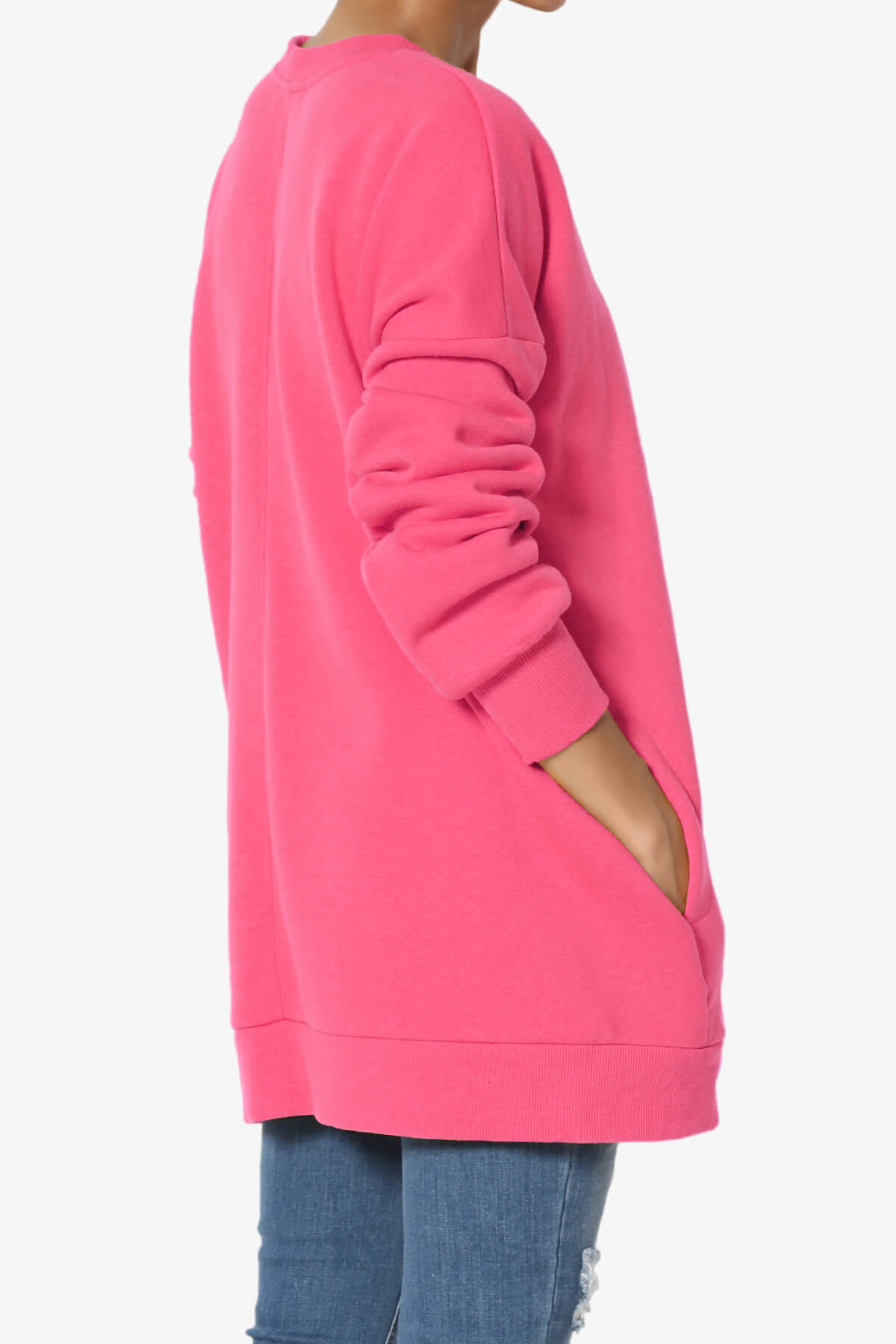 Accie Crew Neck Pullover Sweatshirts FUCHSIA_4