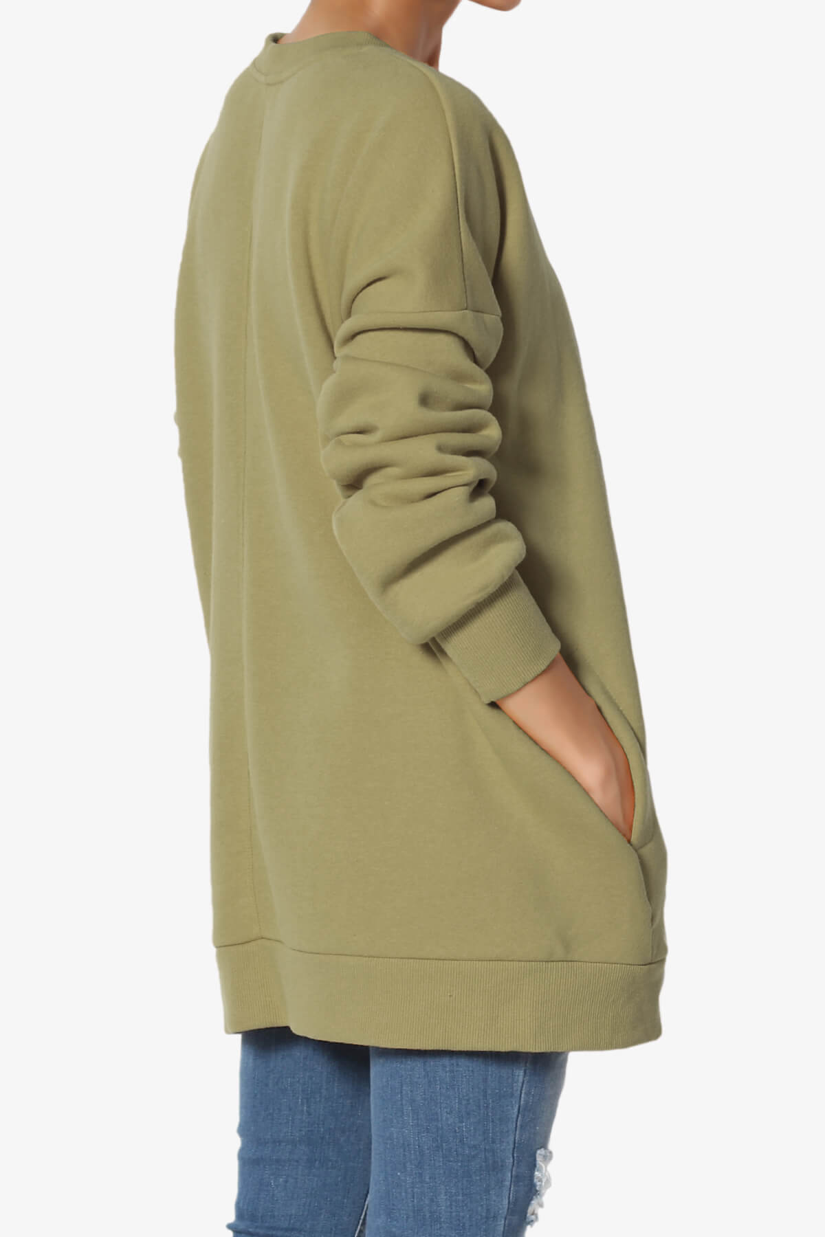 Accie Crew Neck Pullover Sweatshirts KHAKI GREEN_4