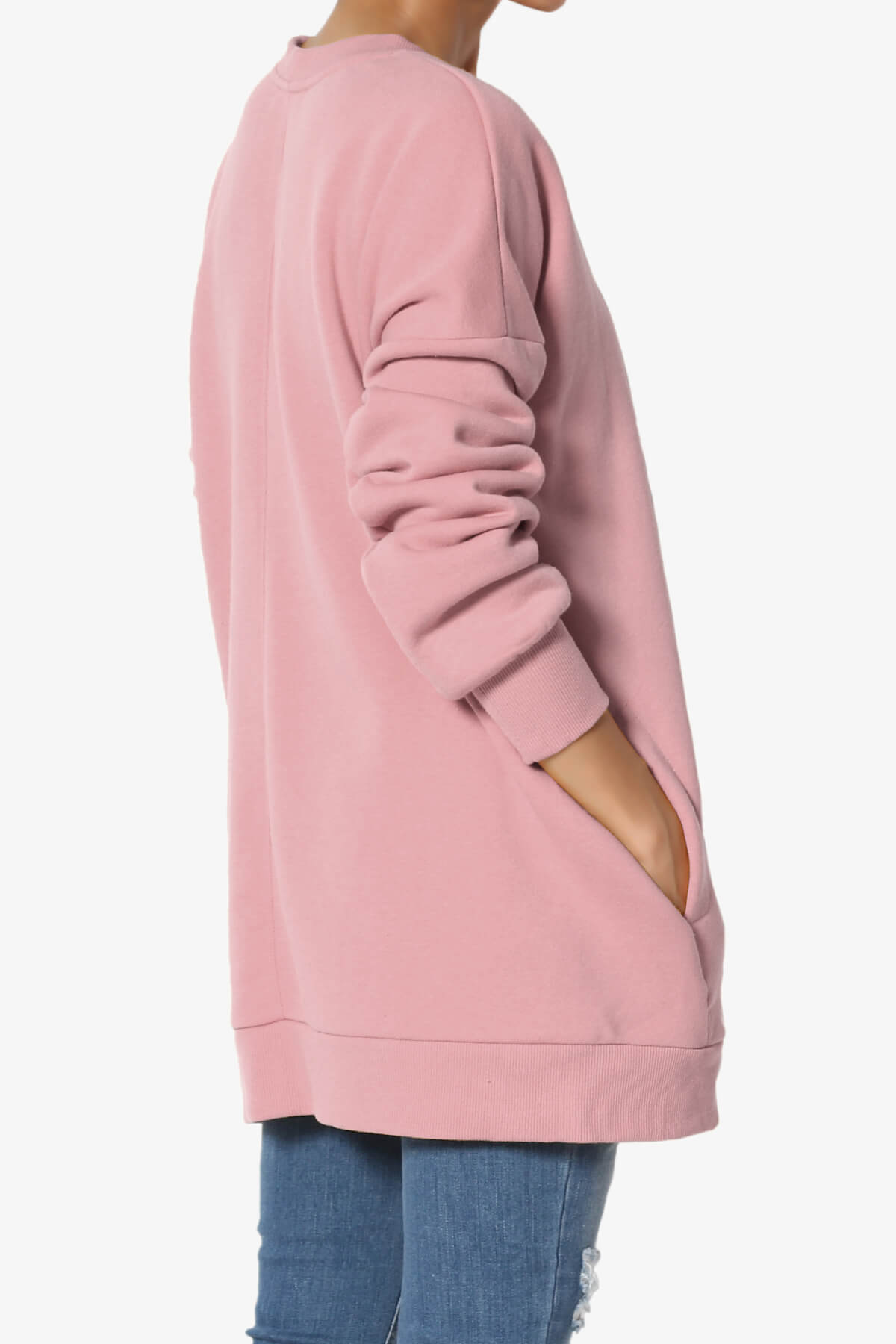 Accie Crew Neck Pullover Sweatshirts LIGHT ROSE_4