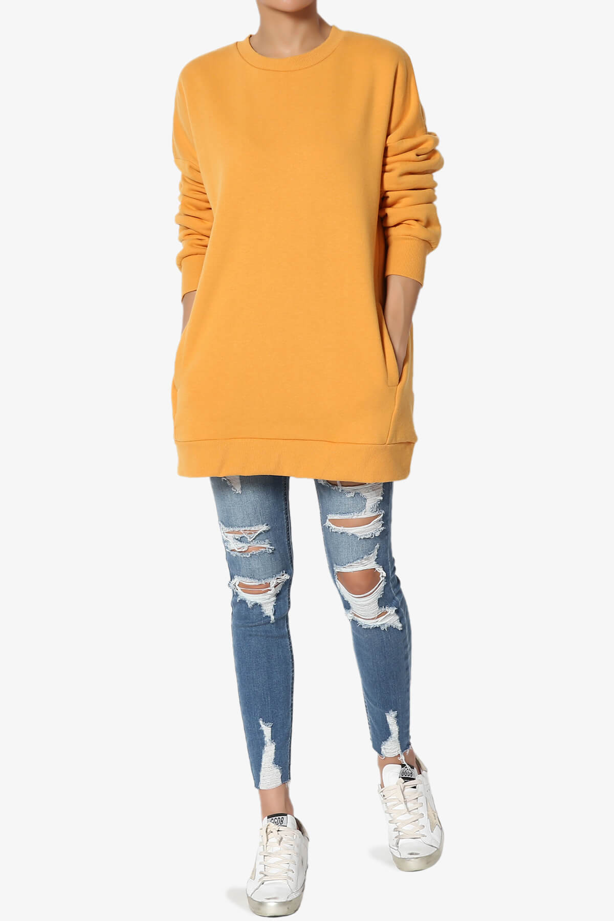 Accie Crew Neck Pullover Sweatshirts MUSTARD_6