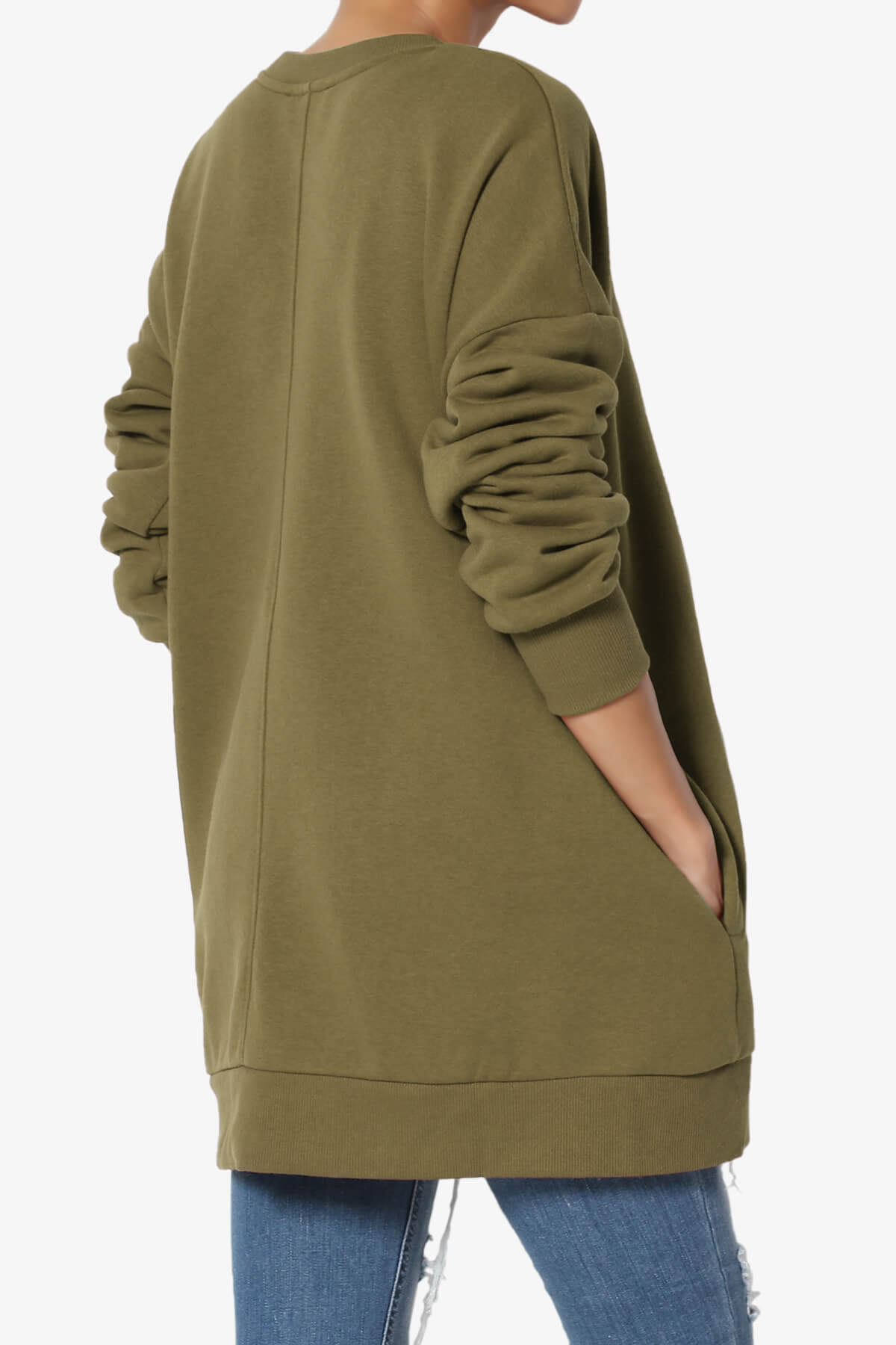 Accie Crew Neck Pullover Sweatshirts OLIVE KHAKI_4