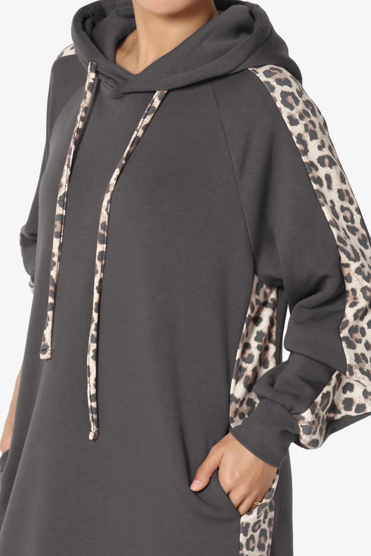 Parigi Leopard Accent Soft Longline Hoodie
