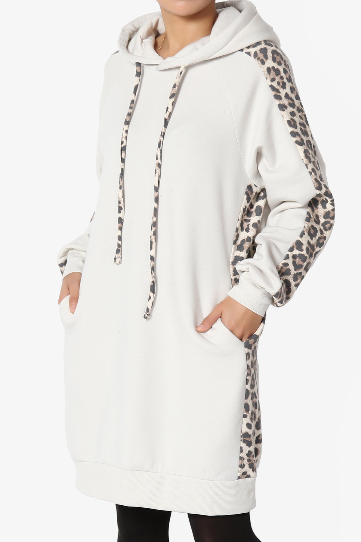 Parigi Leopard Accent Soft Longline Hoodie