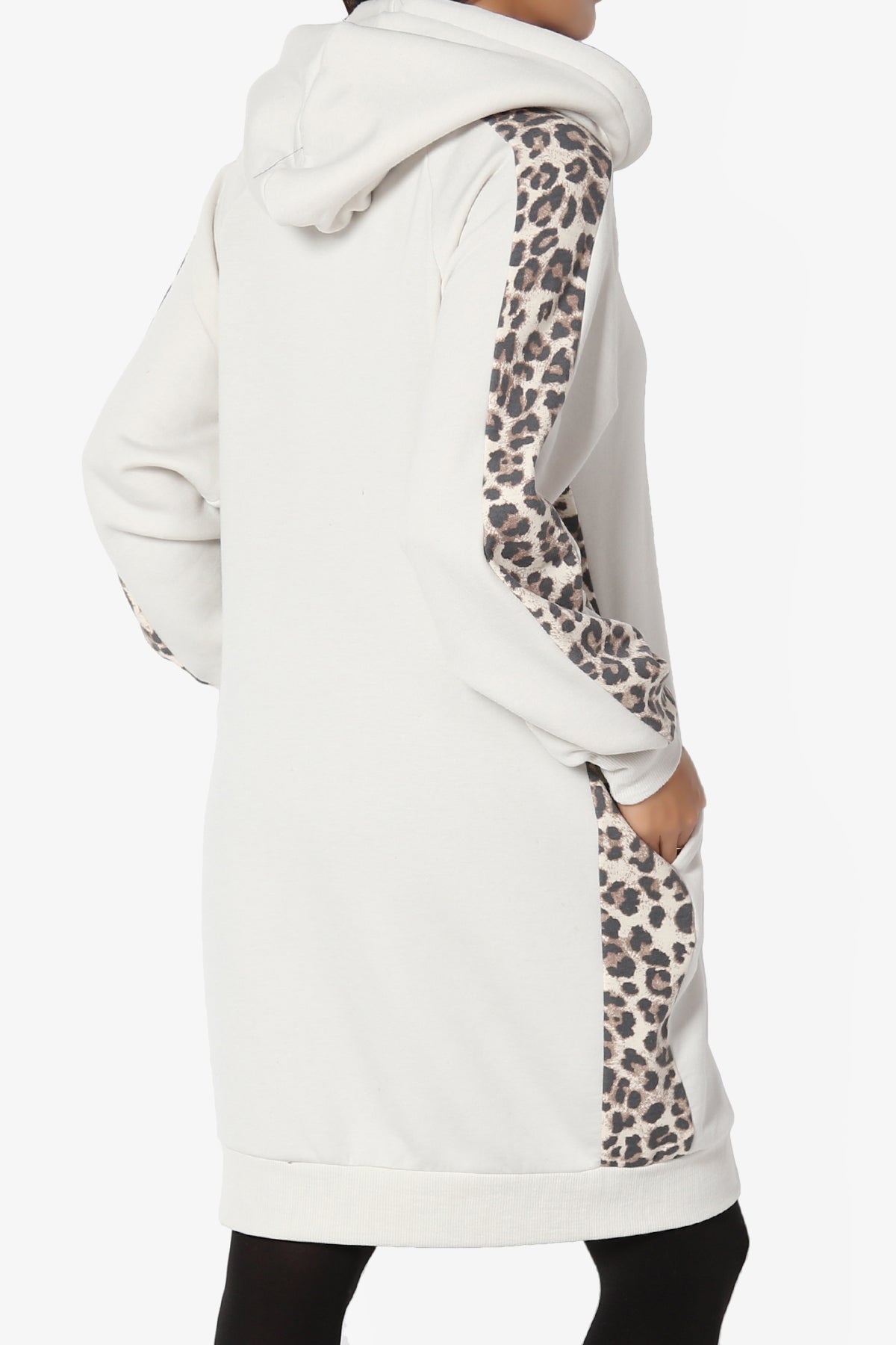 Parigi Leopard Accent Soft Longline Hoodie