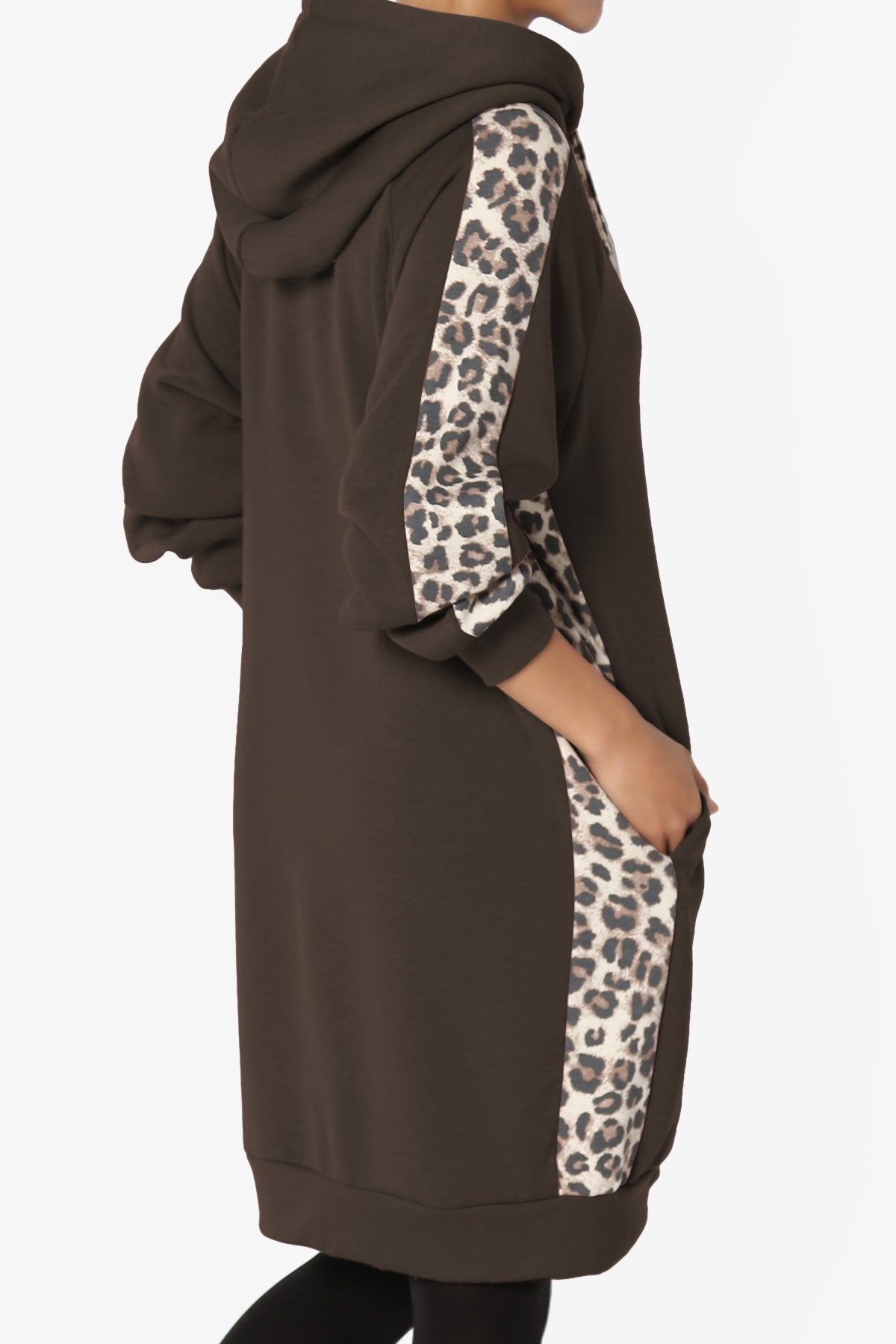 Parigi Leopard Accent Soft Longline Hoodie