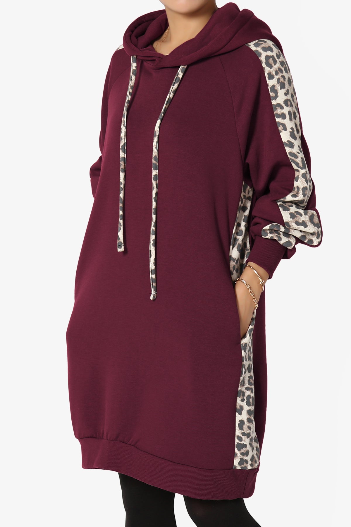 Parigi Leopard Accent Soft Longline Hoodie