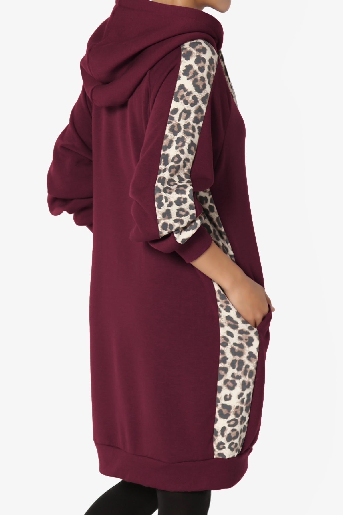 Parigi Leopard Accent Soft Longline Hoodie