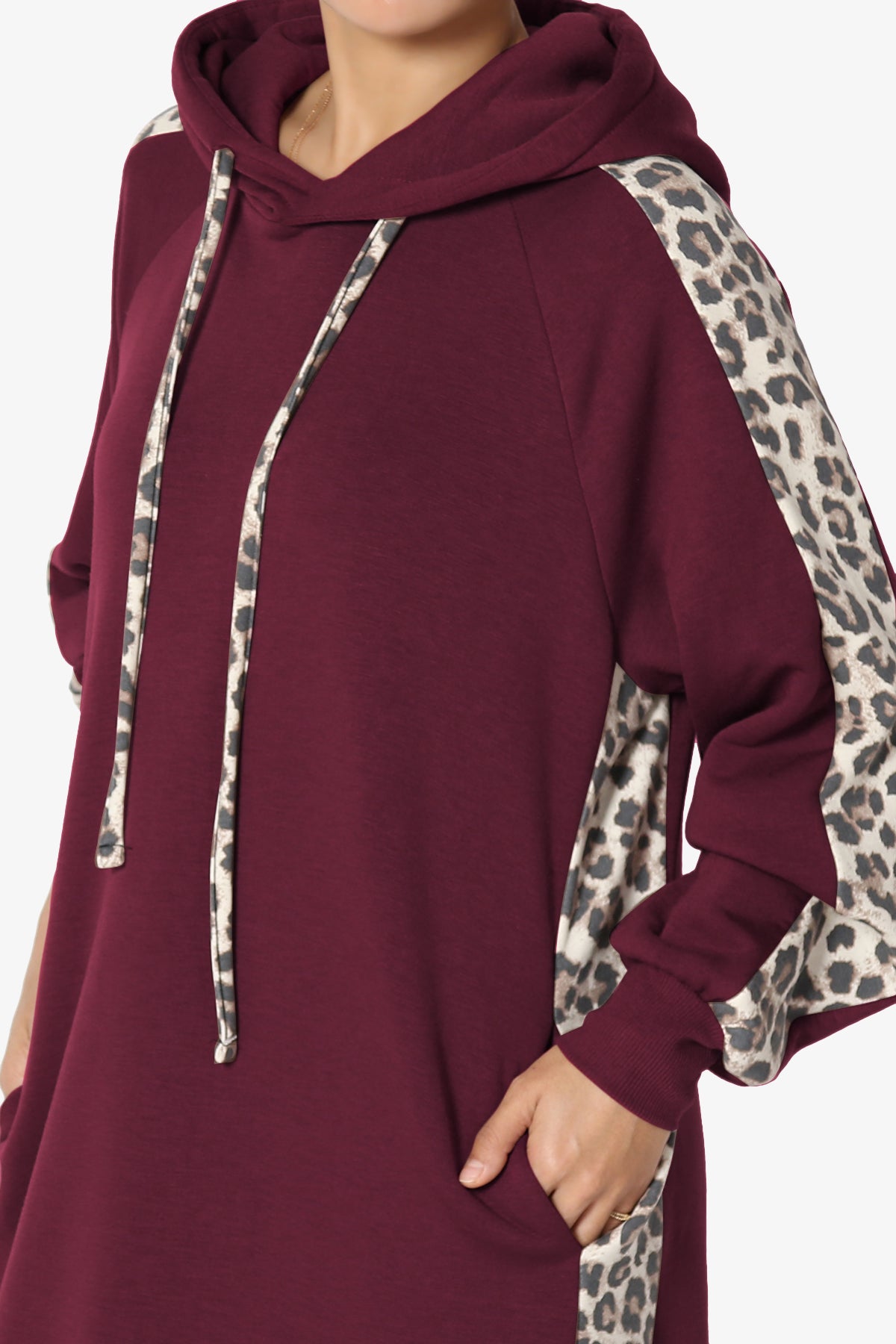 Parigi Leopard Accent Soft Longline Hoodie