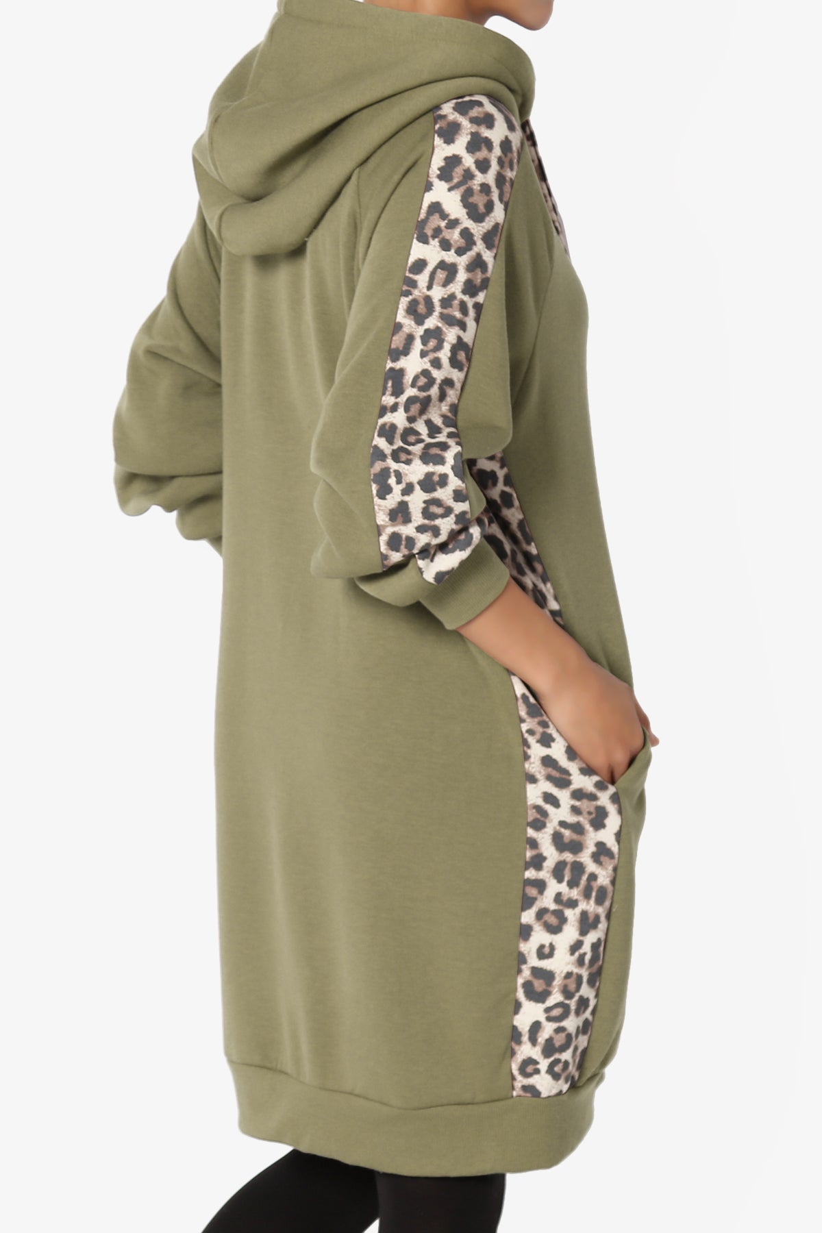 Parigi Leopard Accent Soft Longline Hoodie