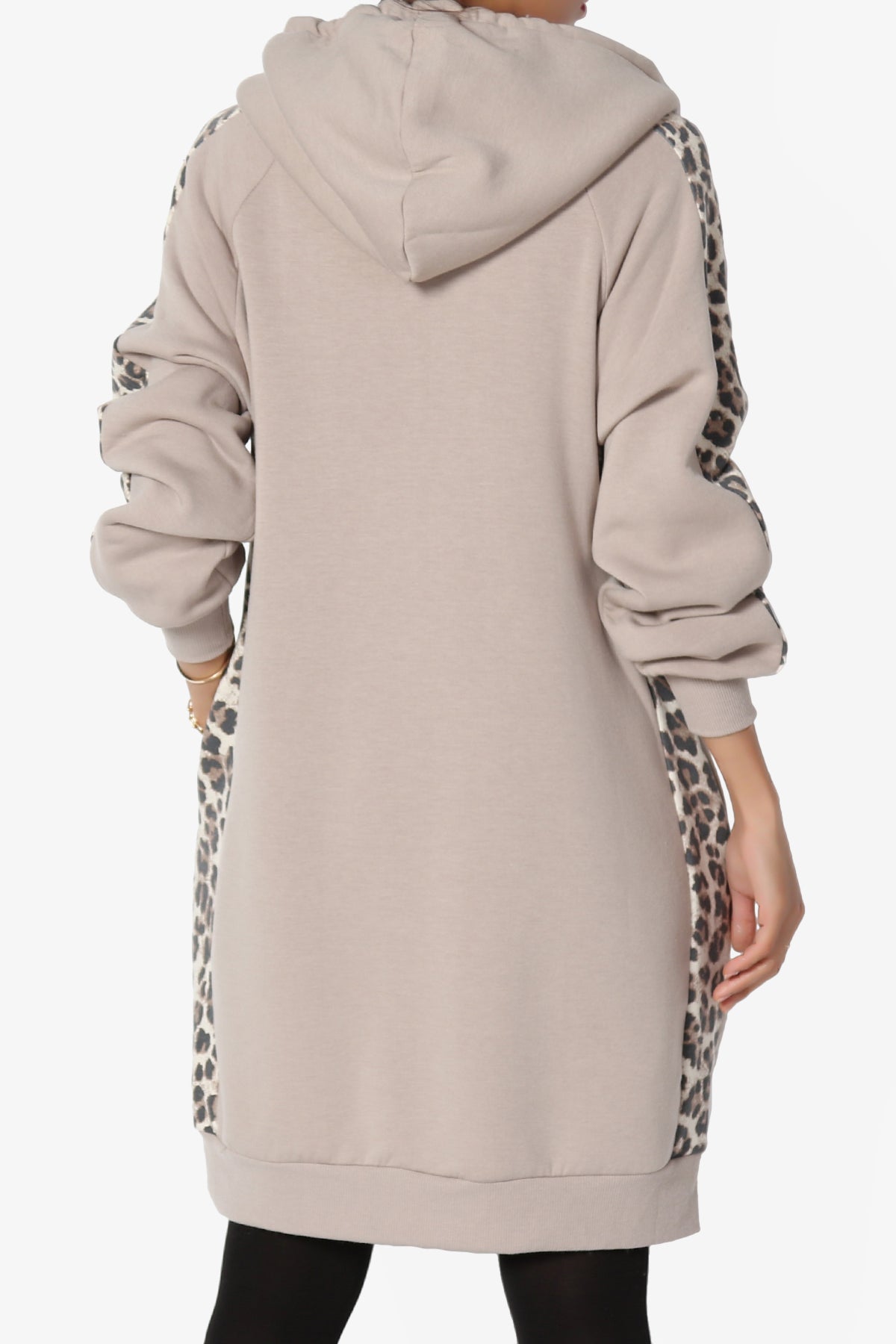Parigi Leopard Accent Soft Longline Hoodie