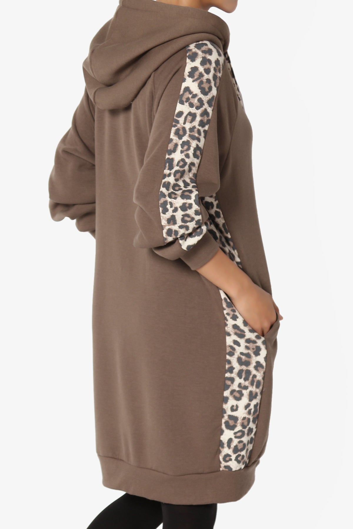 Parigi Leopard Accent Soft Longline Hoodie