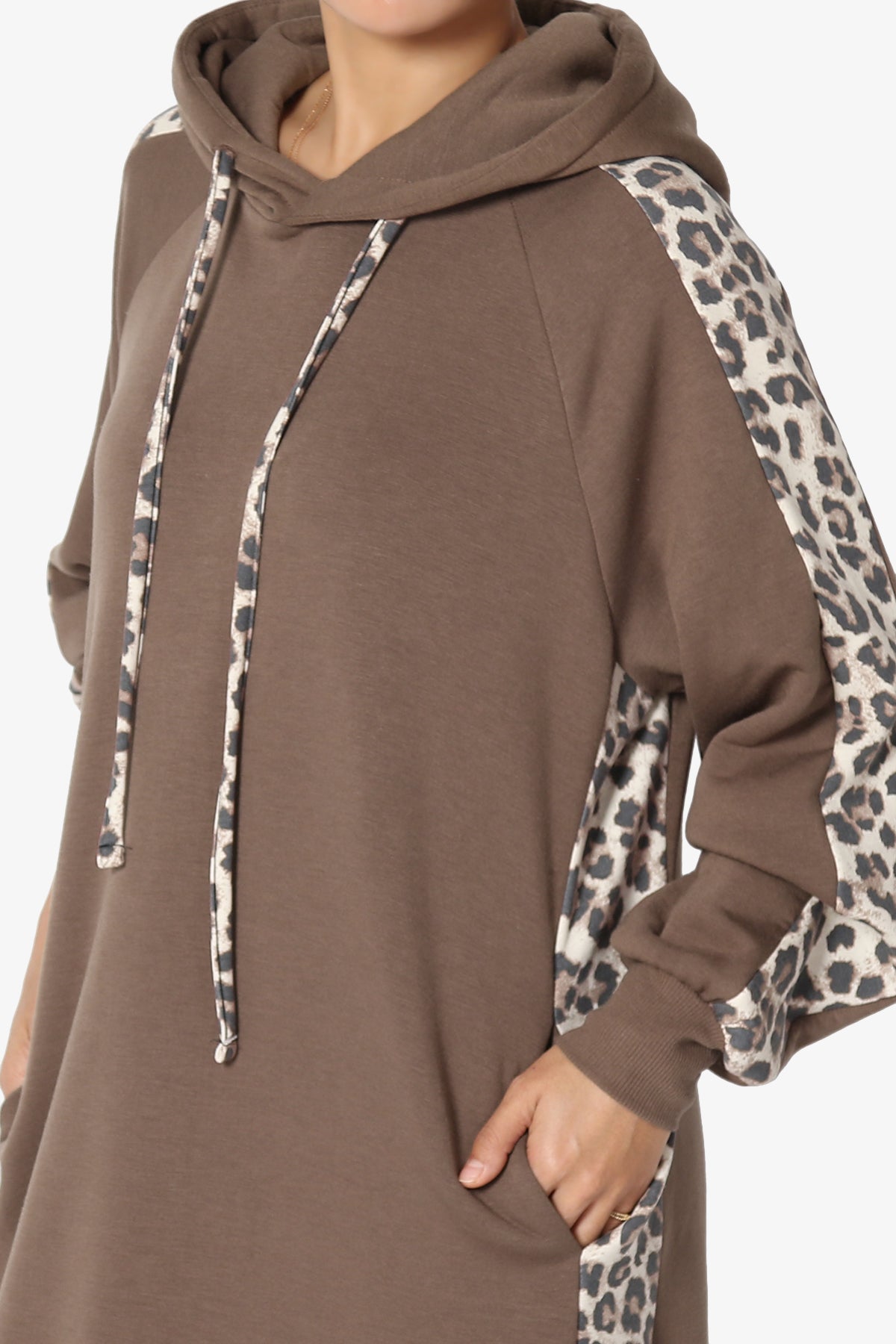 Parigi Leopard Accent Soft Longline Hoodie