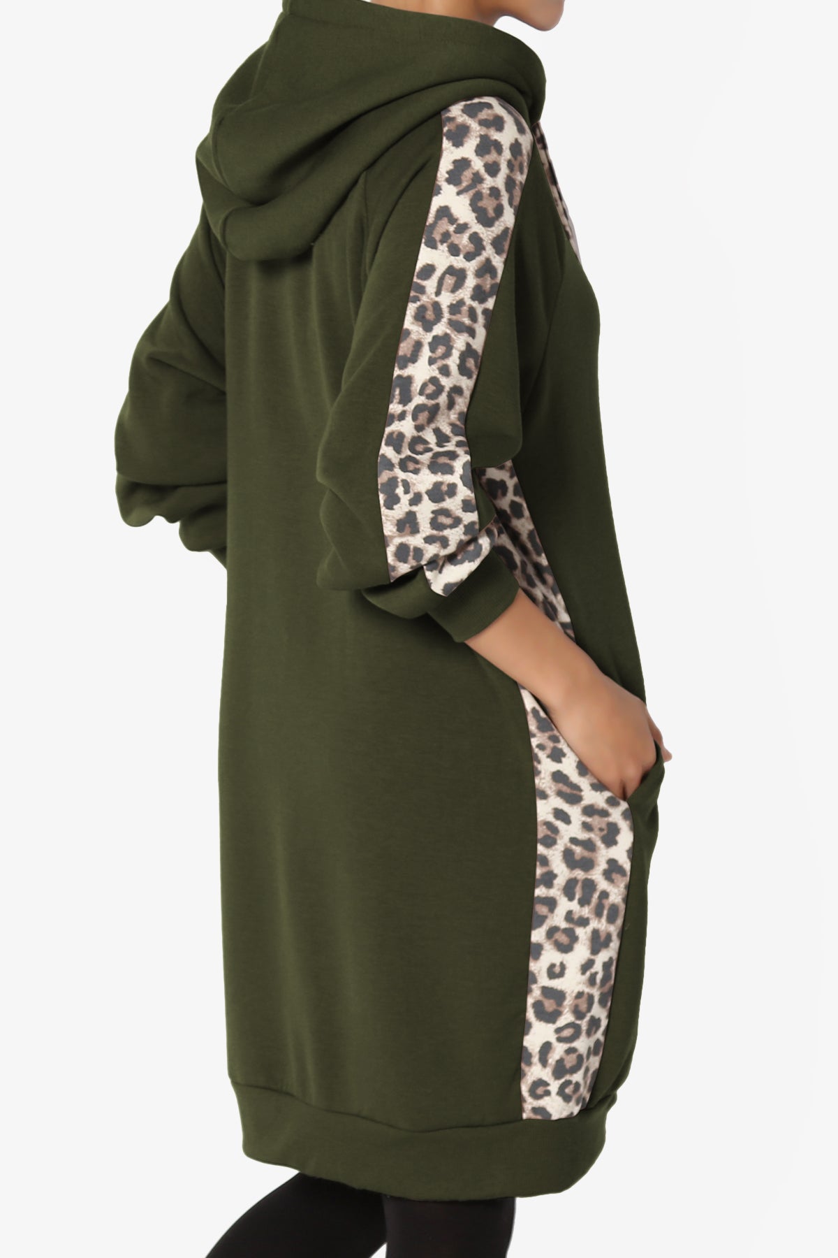 Parigi Leopard Accent Soft Longline Hoodie