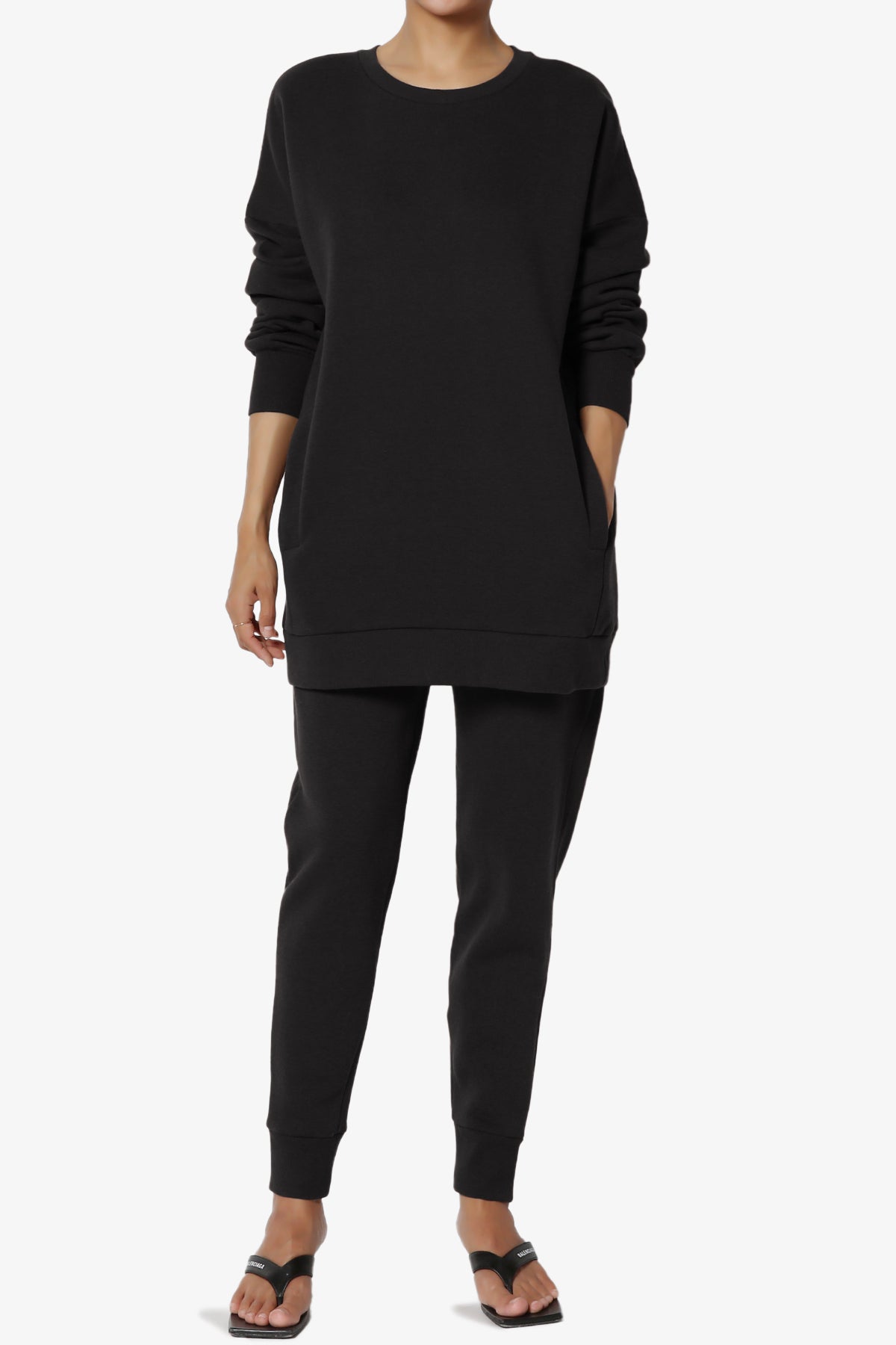 Accie Fleece Pullover & Jogger Set BLACK_1