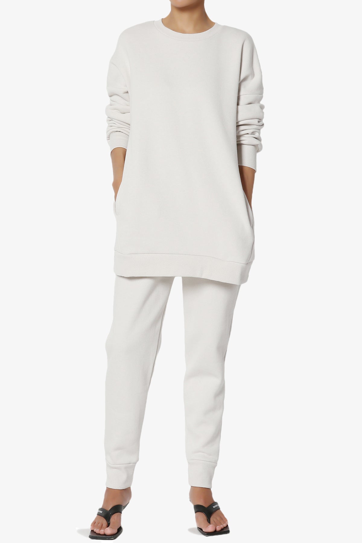 Accie Fleece Pullover & Jogger Set BONE_1