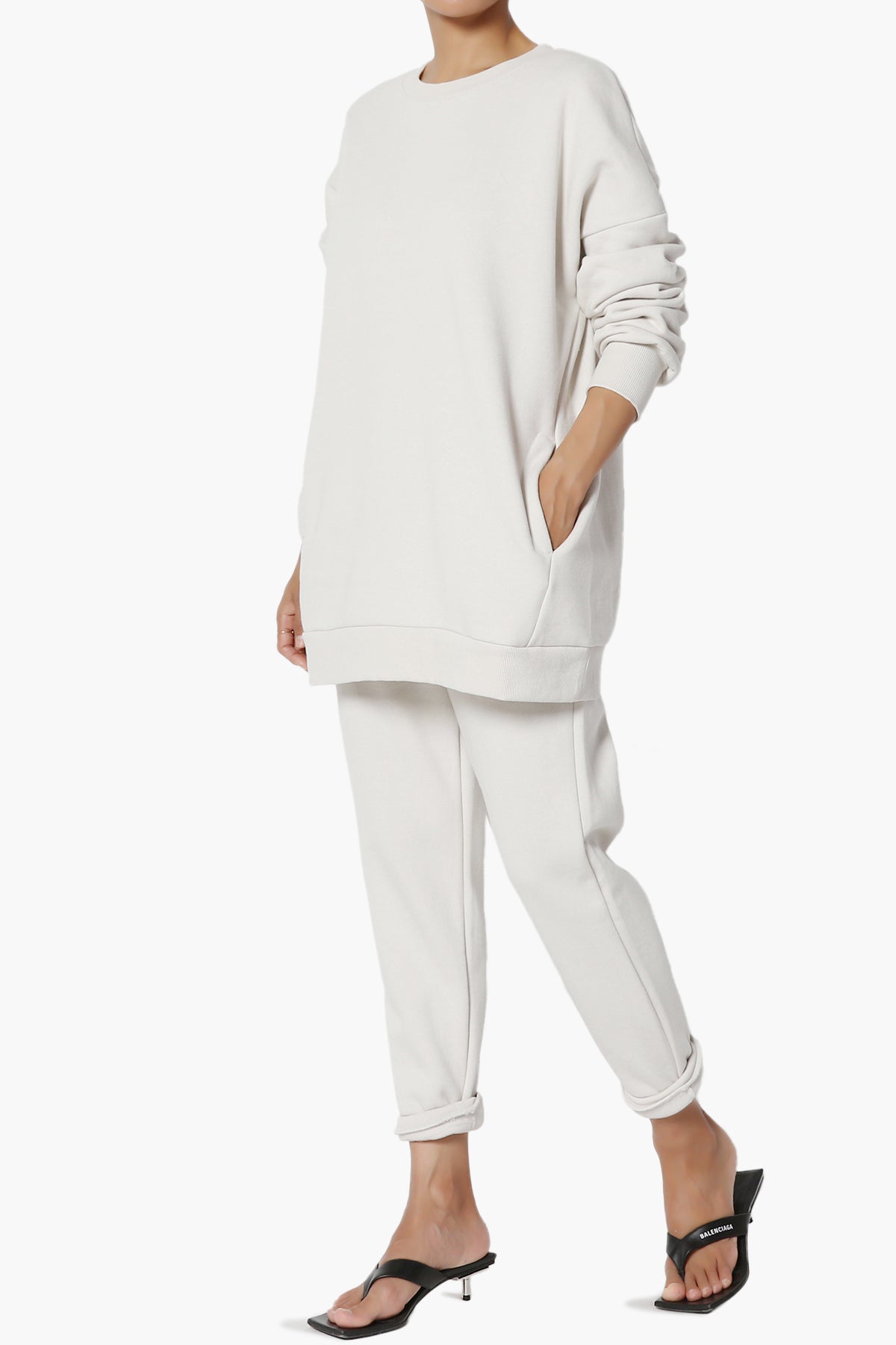 Accie Fleece Pullover & Jogger Set BONE_3