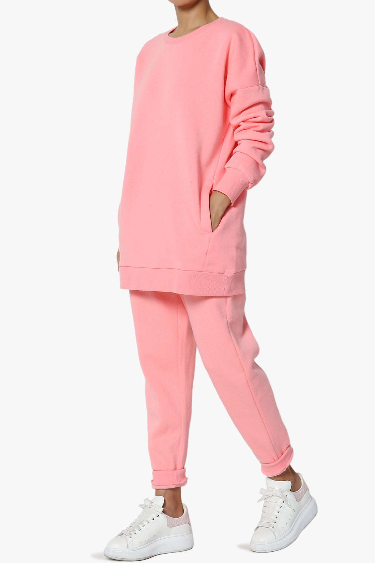 Accie Fleece Pullover & Jogger Set BRIGHT PINK_3
