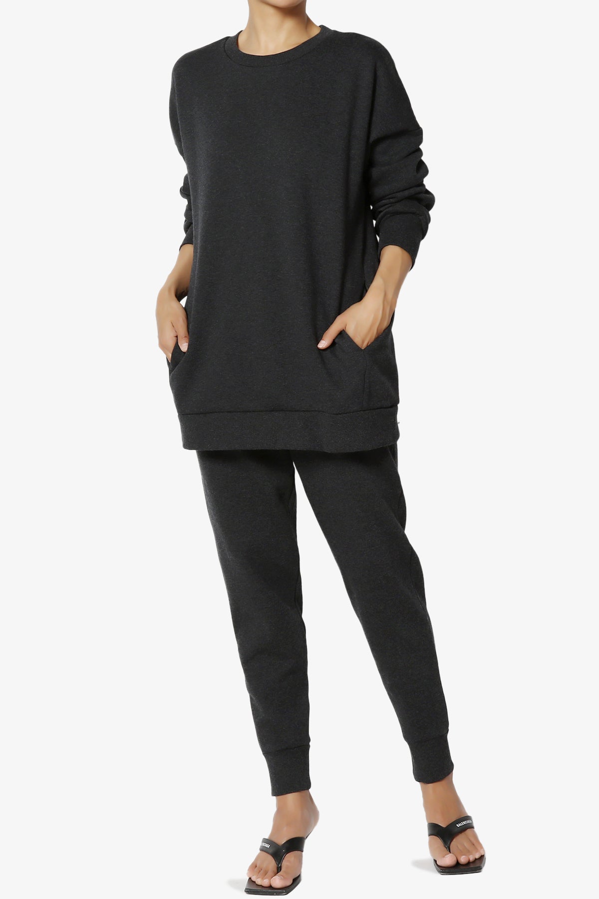 Accie Fleece Pullover & Jogger Set CHARCOAL_1