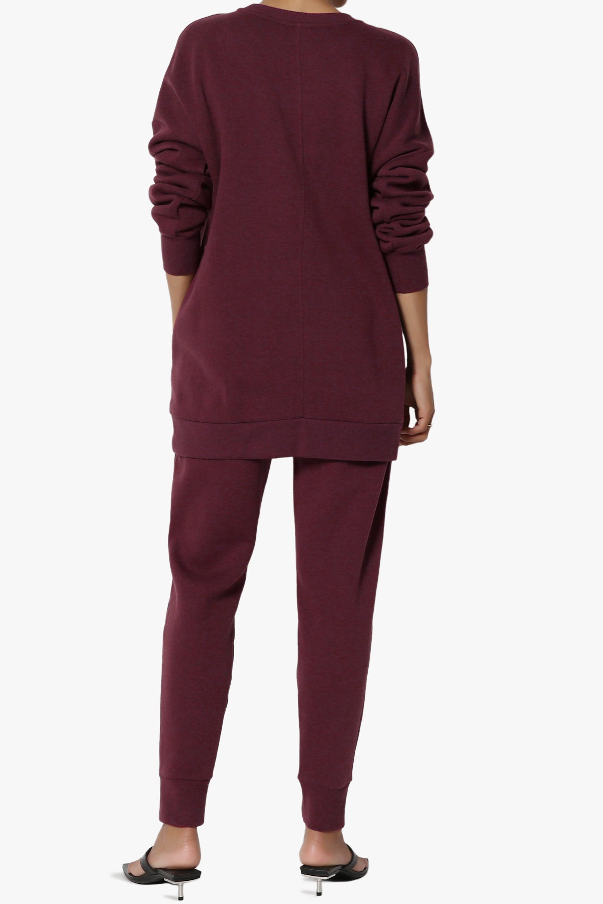 Accie Fleece Pullover & Jogger Set DARK BURGUNDY_2