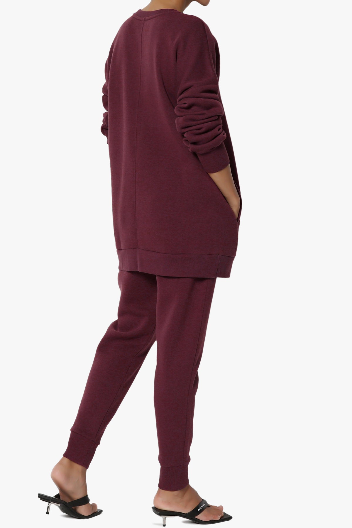 Accie Fleece Pullover & Jogger Set DARK BURGUNDY_4