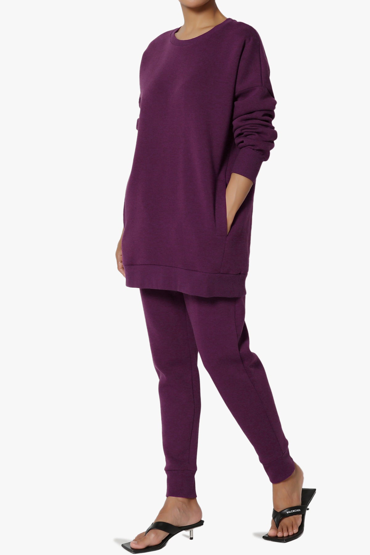 Accie Fleece Pullover & Jogger Set DARK PLUM_3