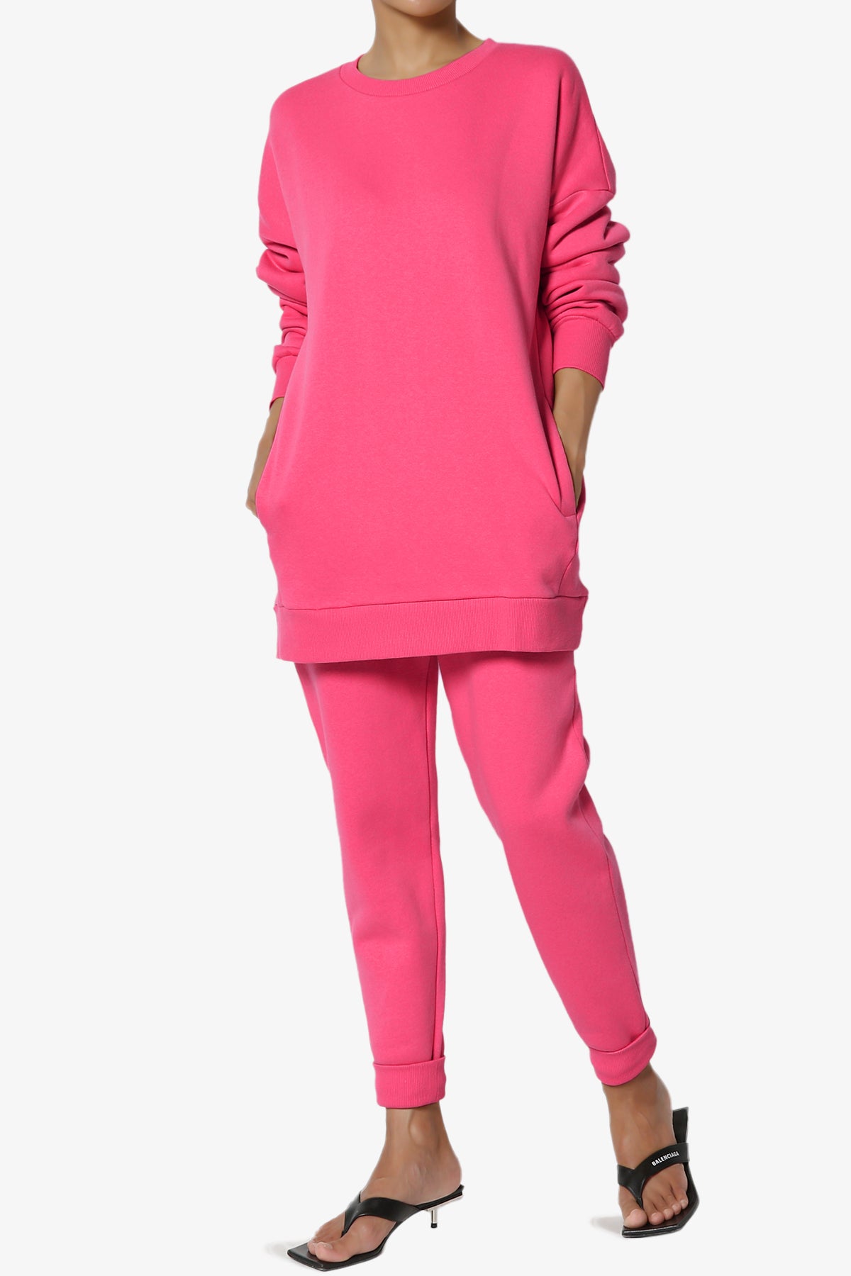 Accie Fleece Pullover & Jogger Set FUCHSIA_1