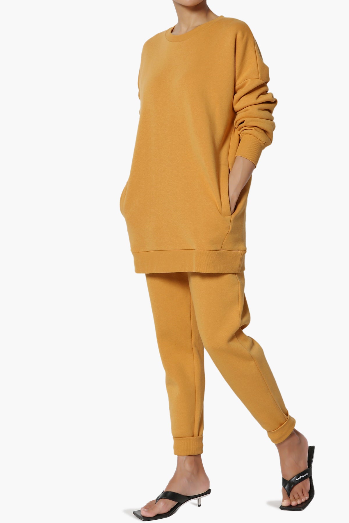 Accie Fleece Pullover & Jogger Set GOLDEN MUSTARD_3