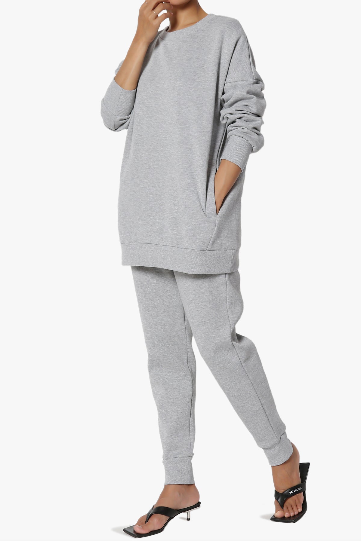 Accie Fleece Pullover & Jogger Set HEATHER GREY_3