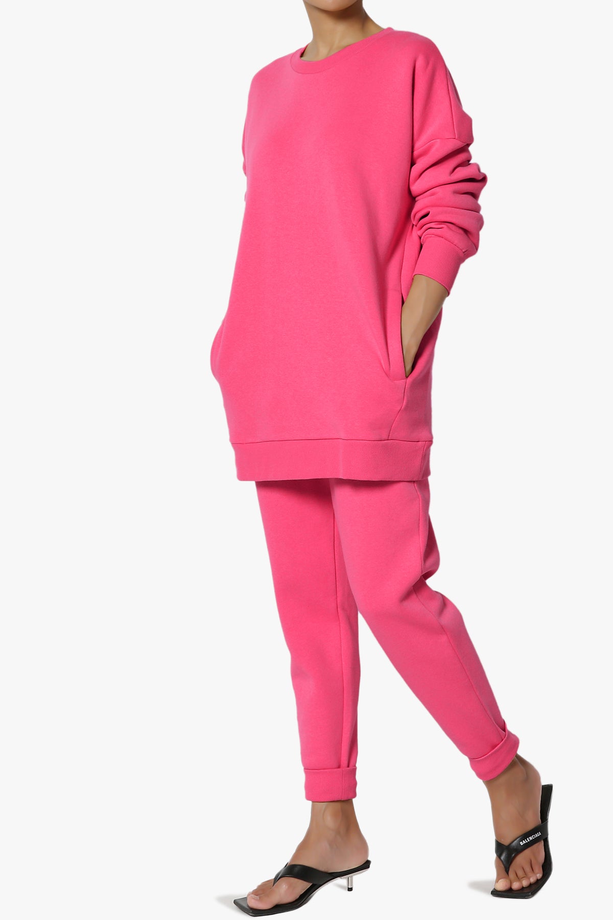 Accie Fleece Pullover & Jogger Set HOT PINK_3