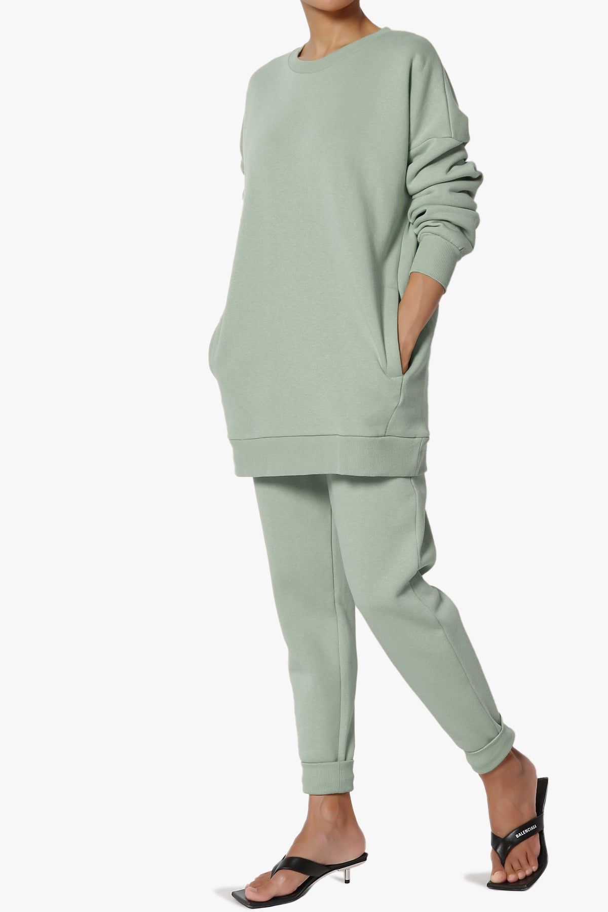 Accie Fleece Pullover & Jogger Set LIGHT GREEN_3