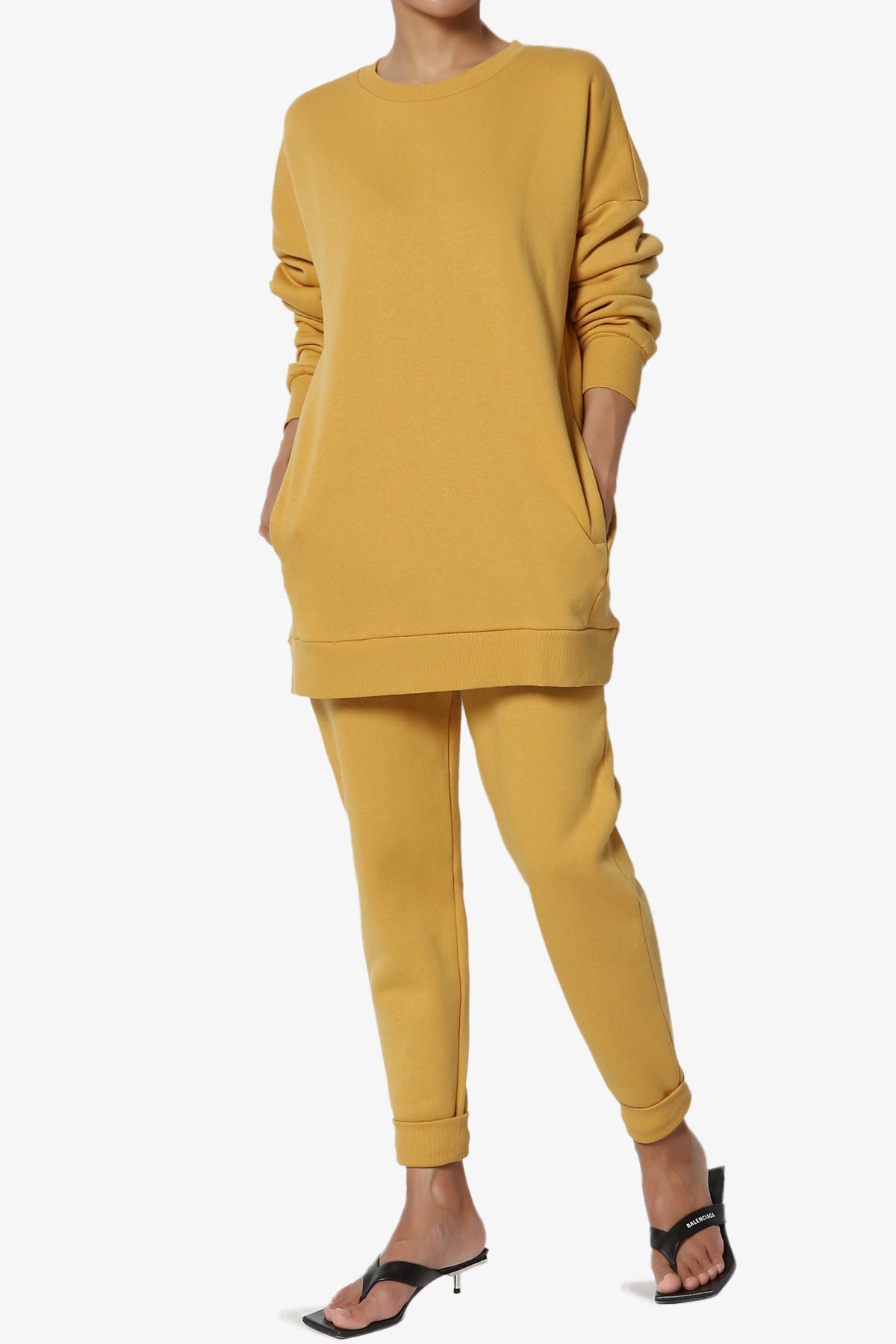 Accie Fleece Pullover & Jogger Set LIGHT MUSTARD_1
