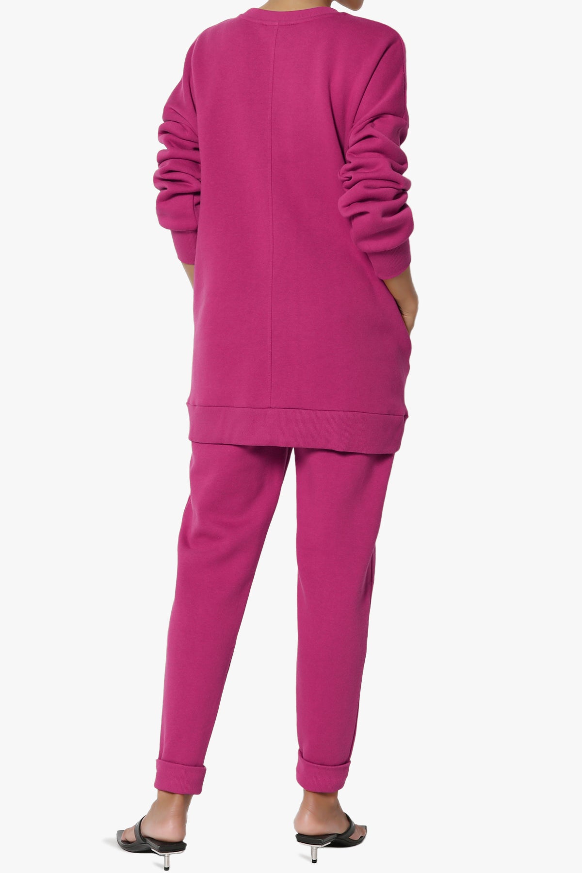 Accie Fleece Pullover & Jogger Set MAGENTA_2