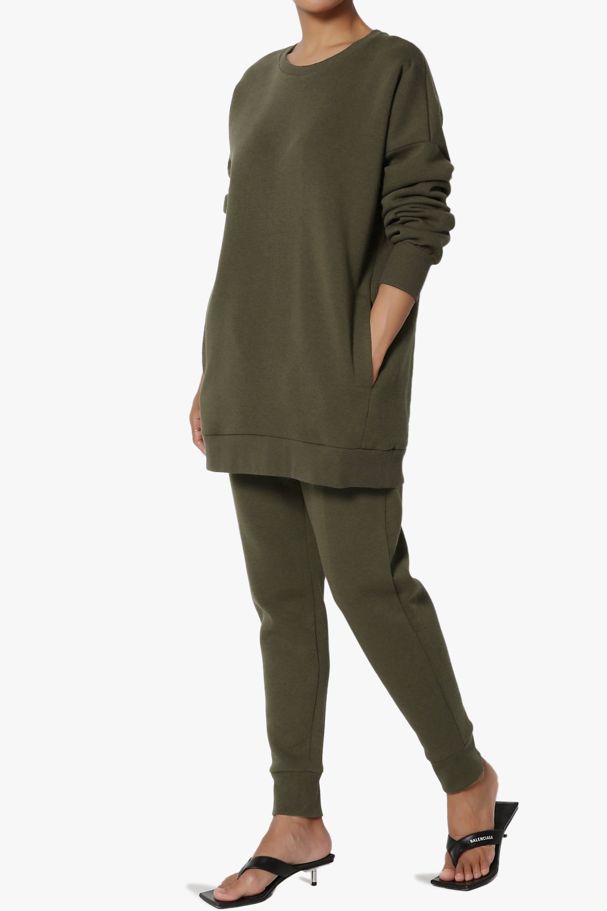 Accie Fleece Pullover & Jogger Set OLIVE_3